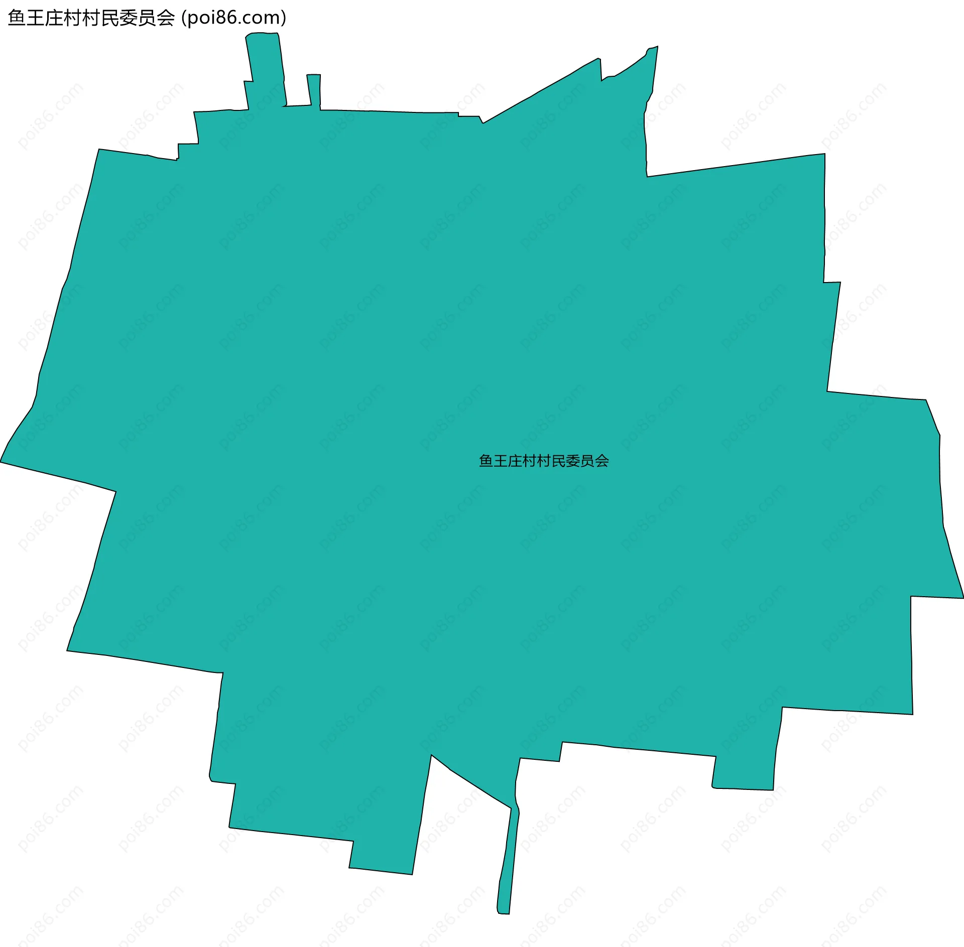 鱼王庄村村民委员会边界地图