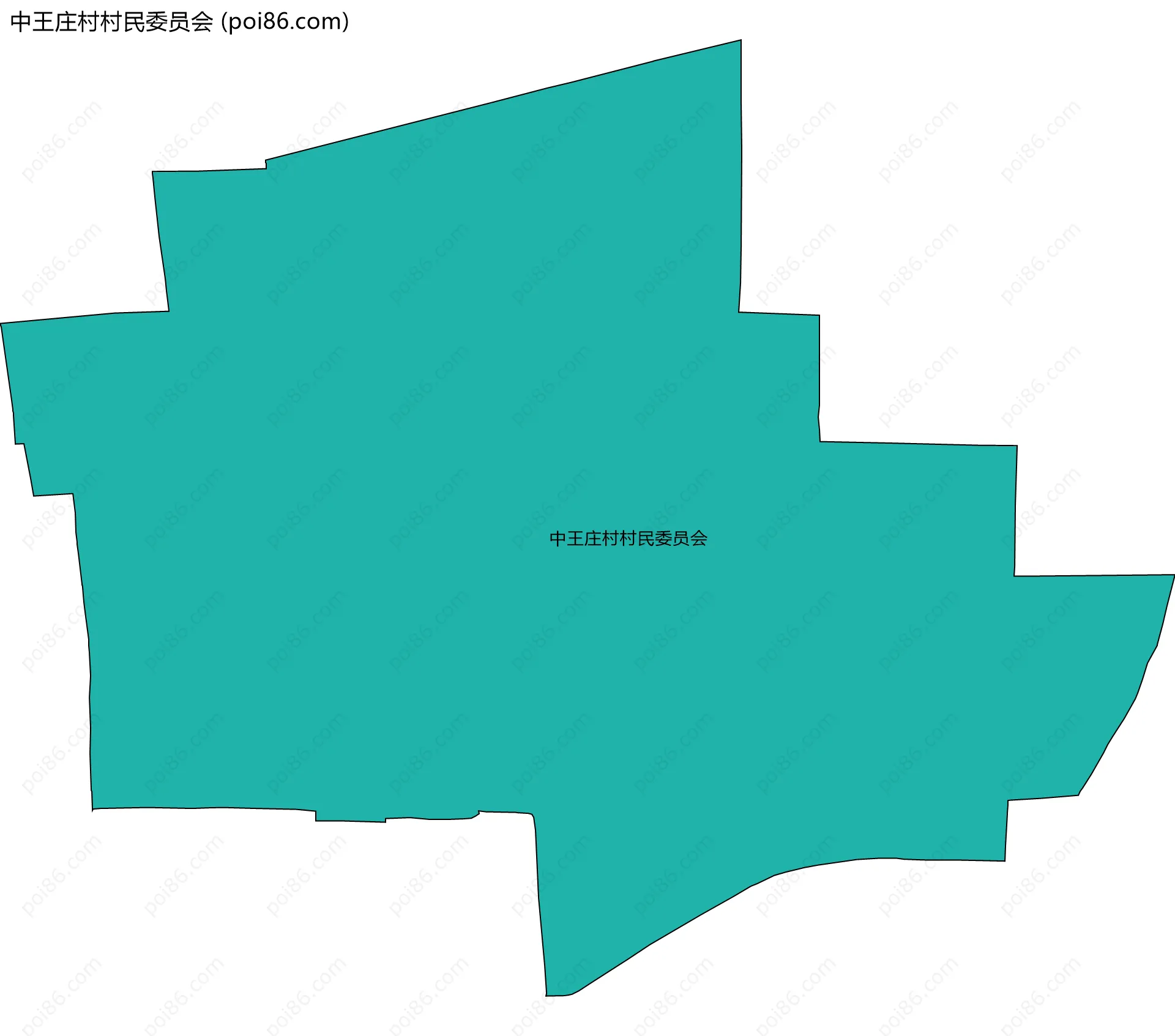 中王庄村村民委员会边界地图