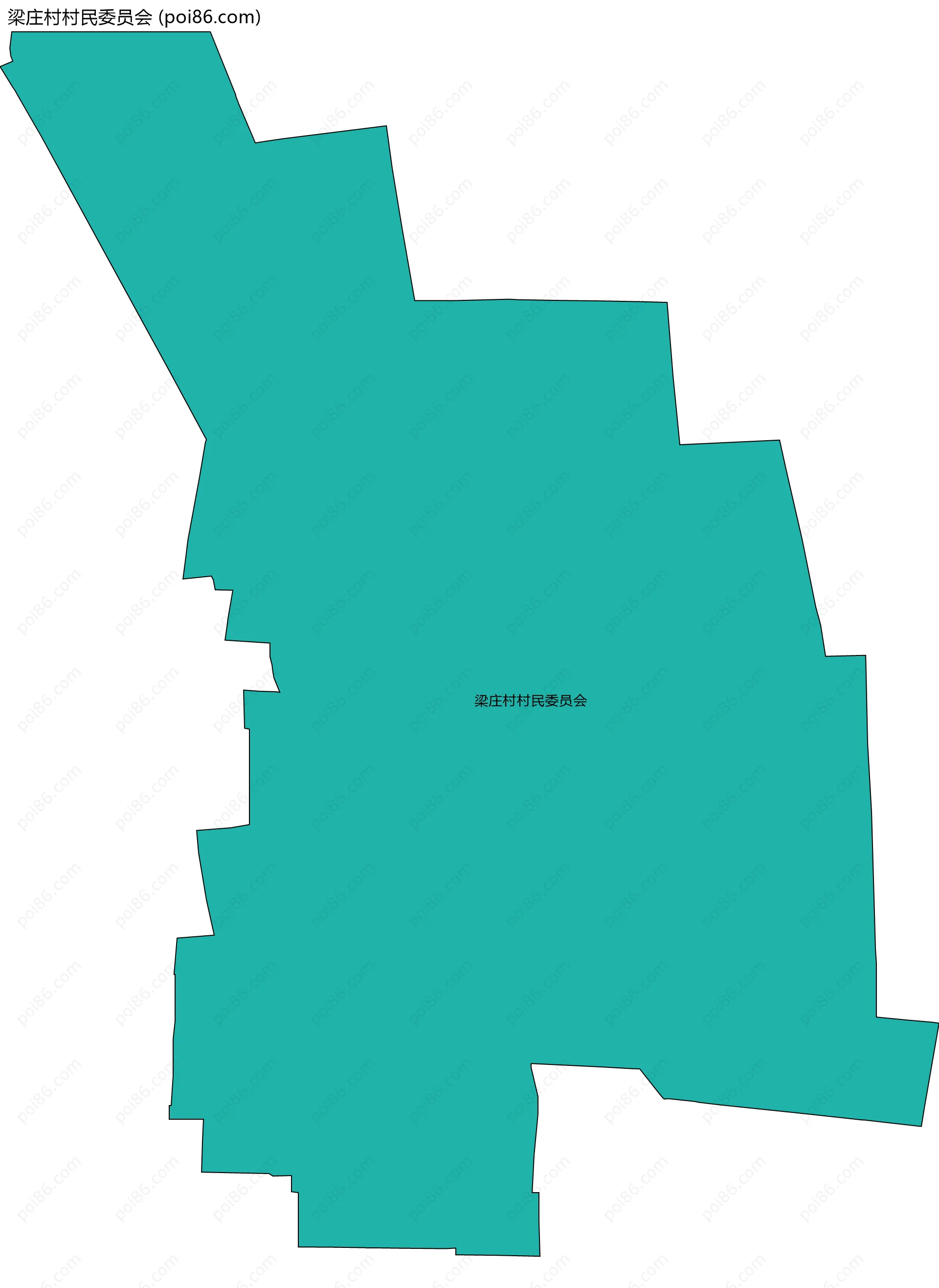 梁庄村村民委员会边界地图