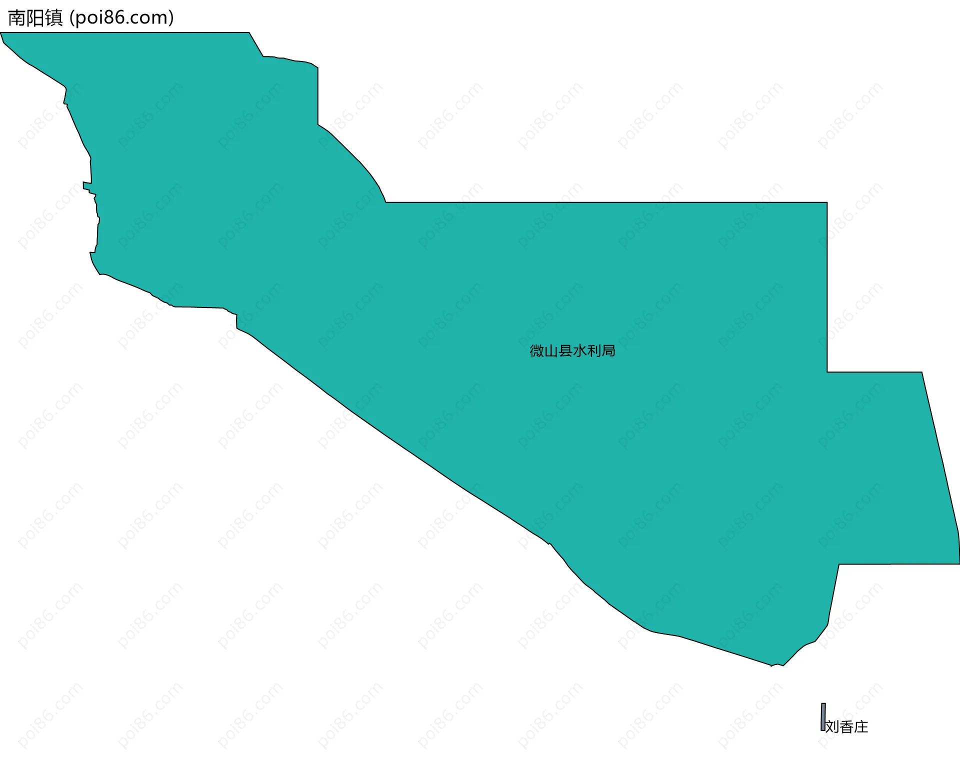 南阳镇边界地图(五级行政区划)