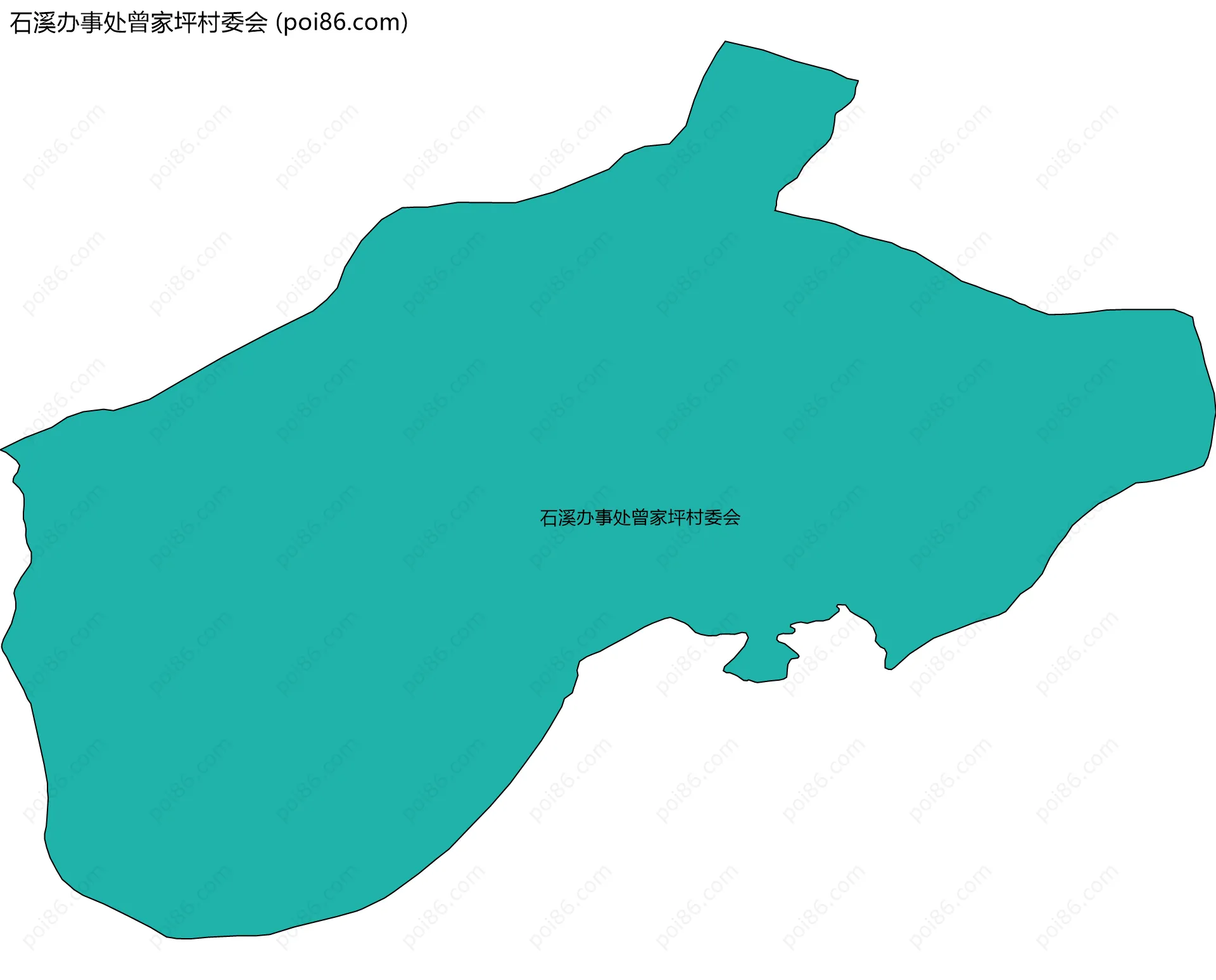 石溪办事处曾家坪村委会边界地图