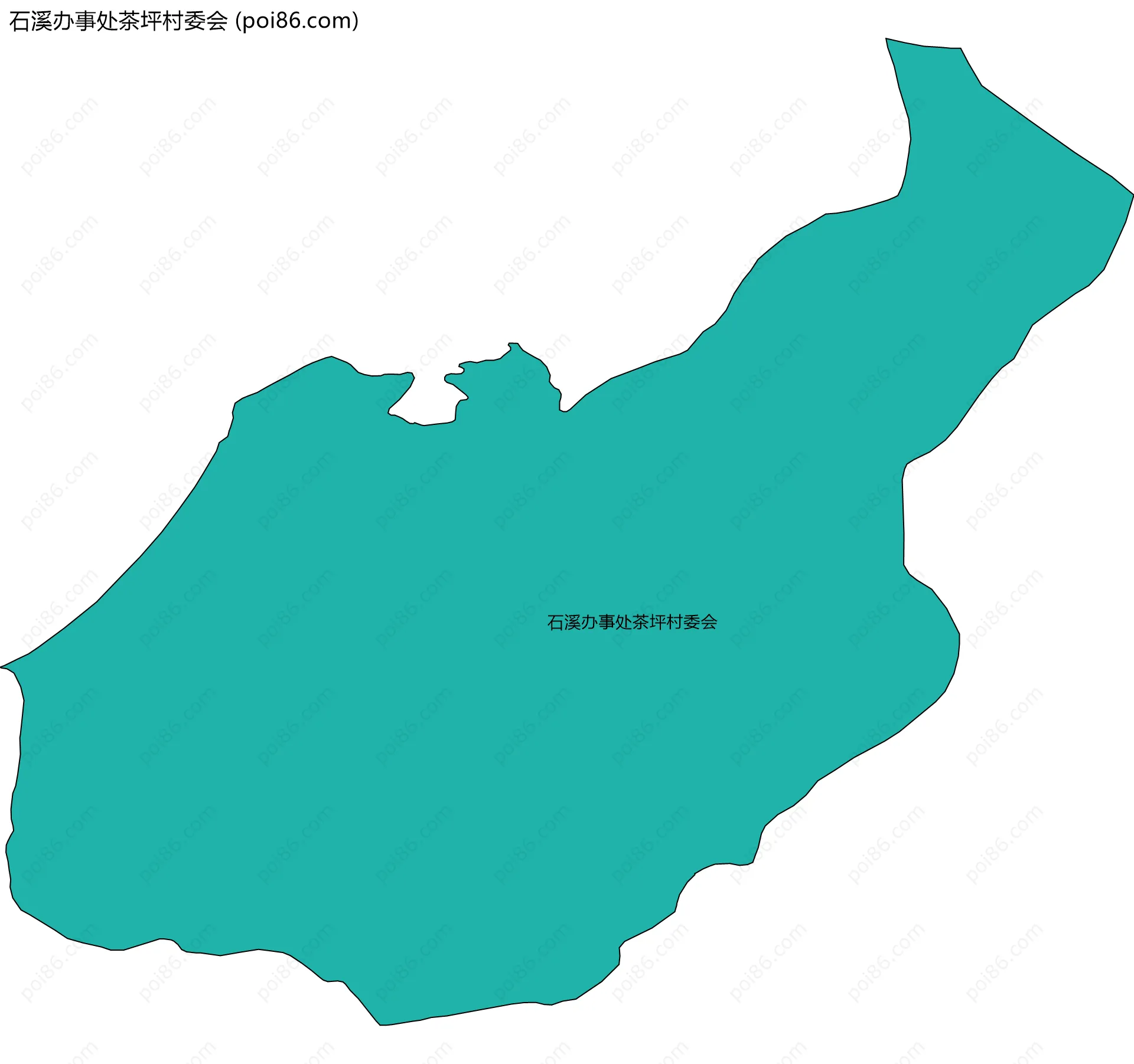 石溪办事处茶坪村委会边界地图
