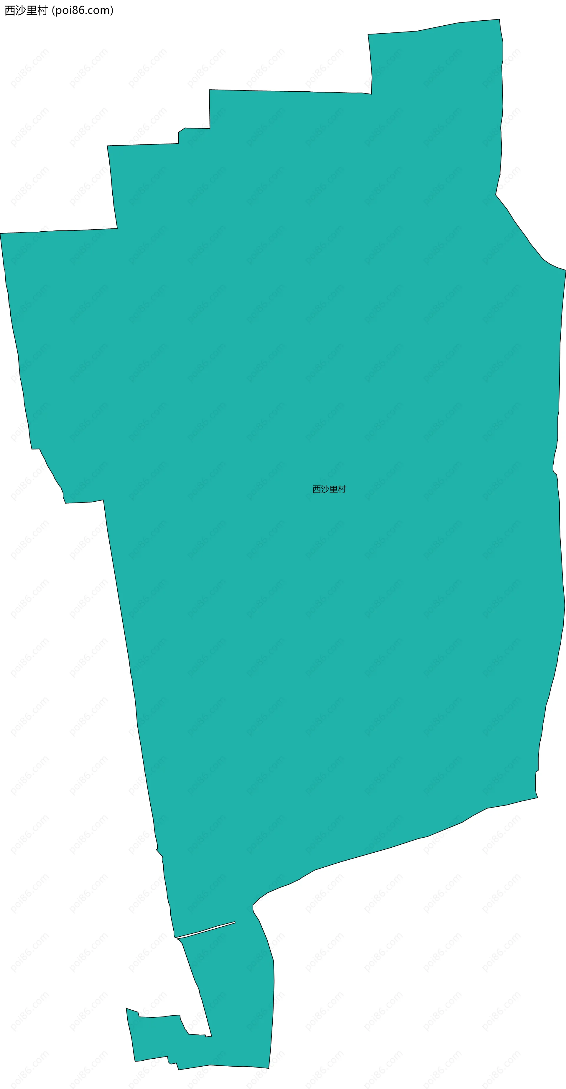 西沙里村边界地图