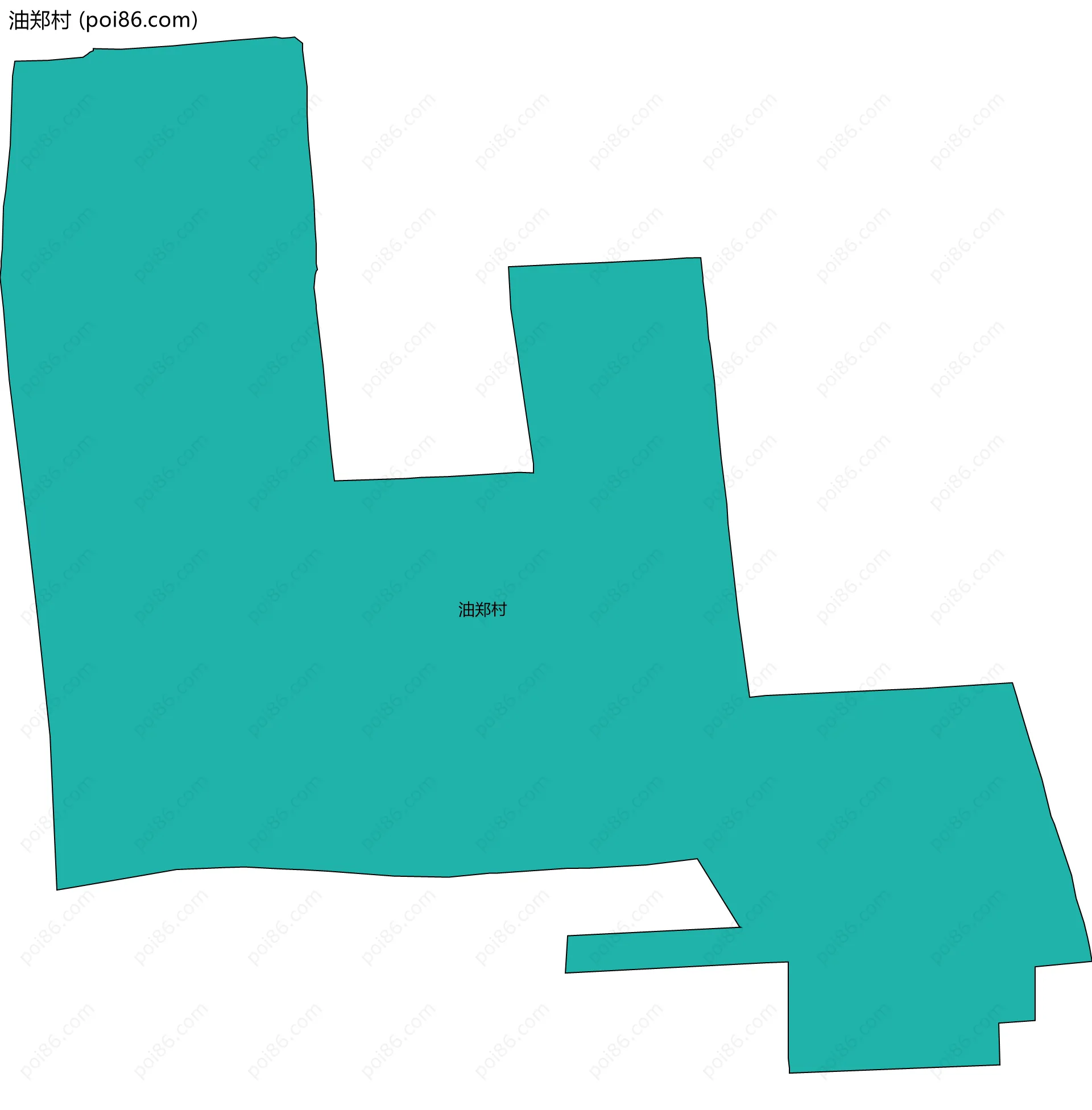油郑村边界地图