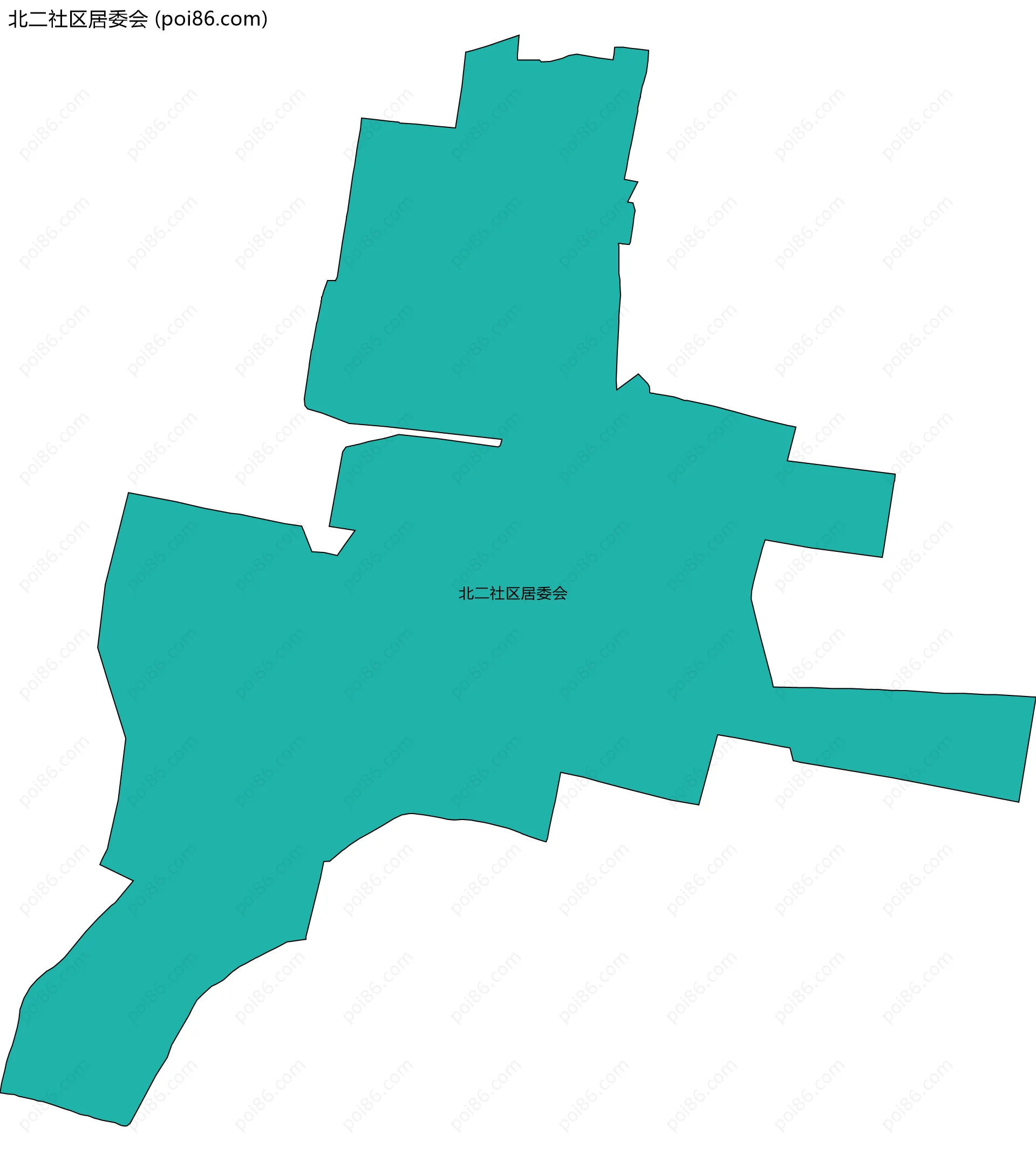 北二社区居委会边界地图