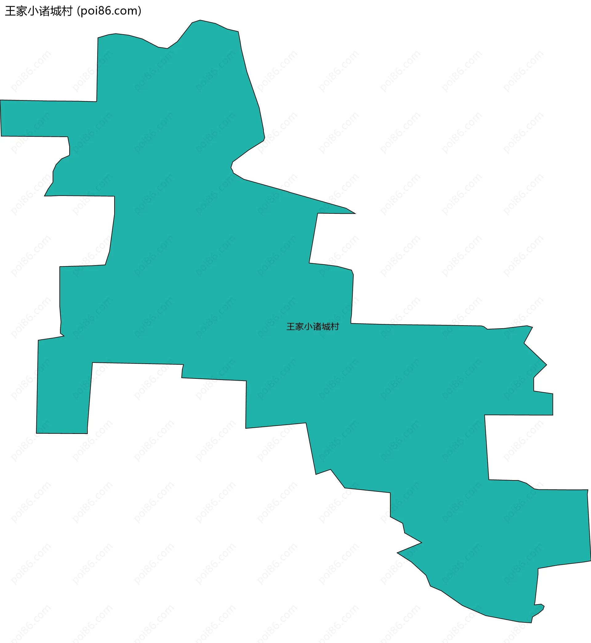 王家小诸城村边界地图