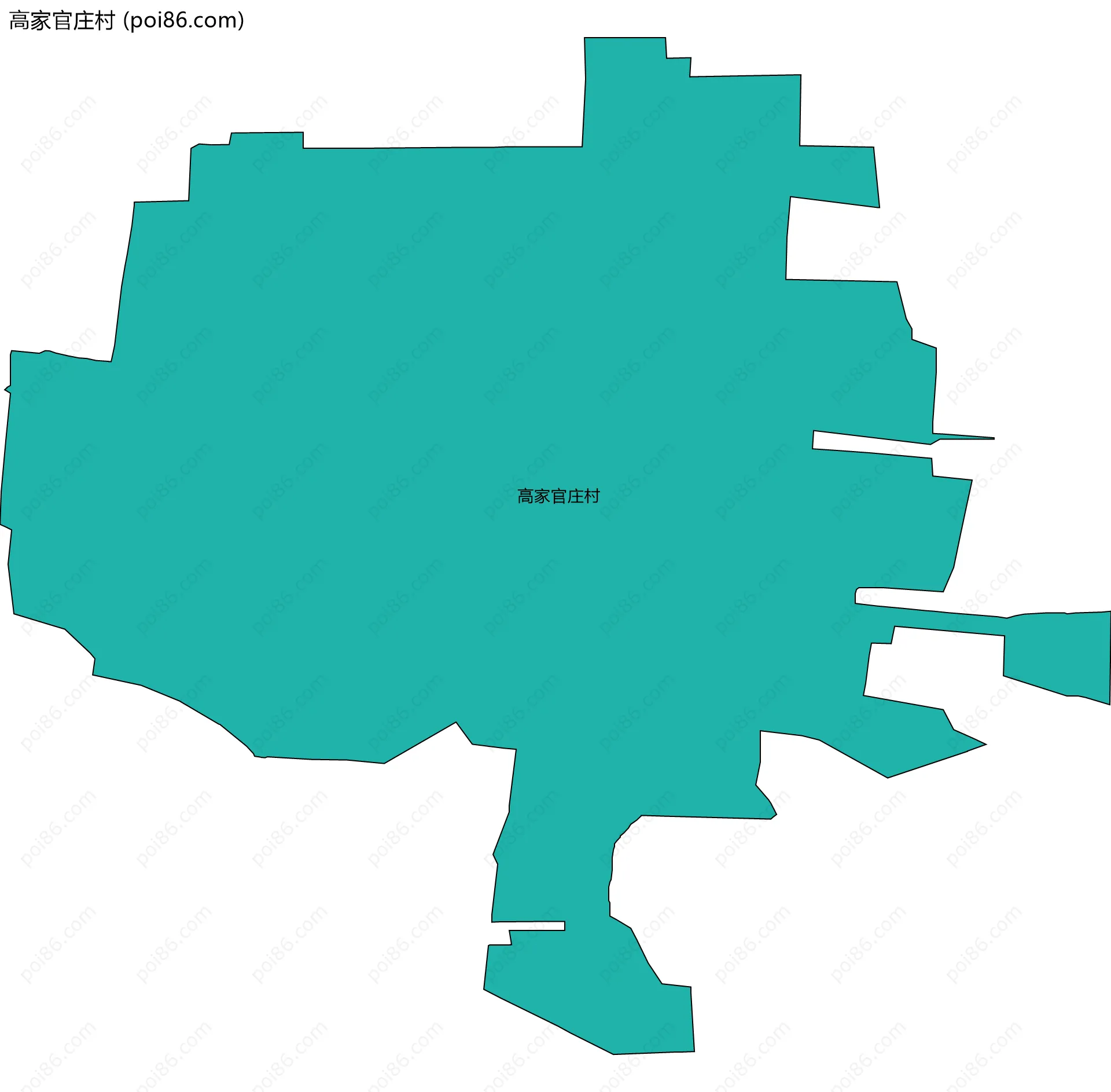 高家官庄村边界地图
