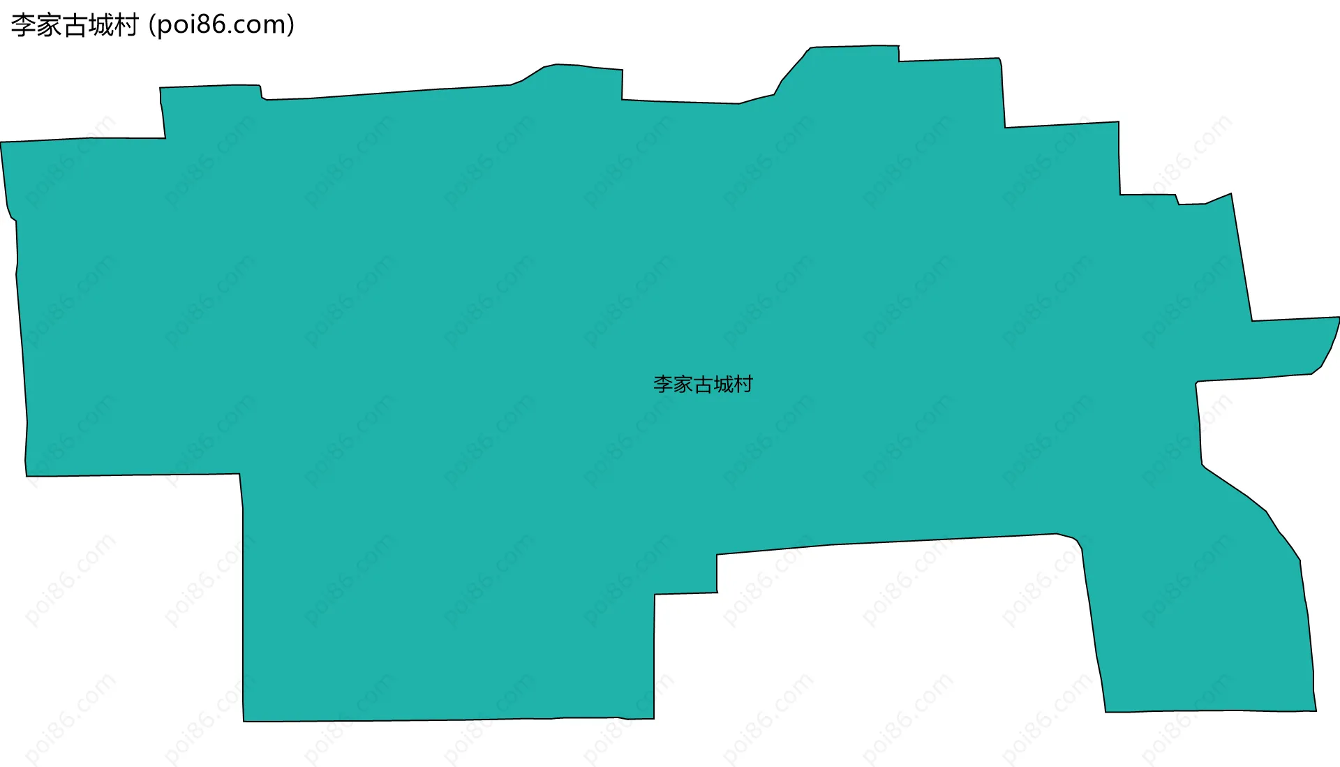 李家古城村边界地图