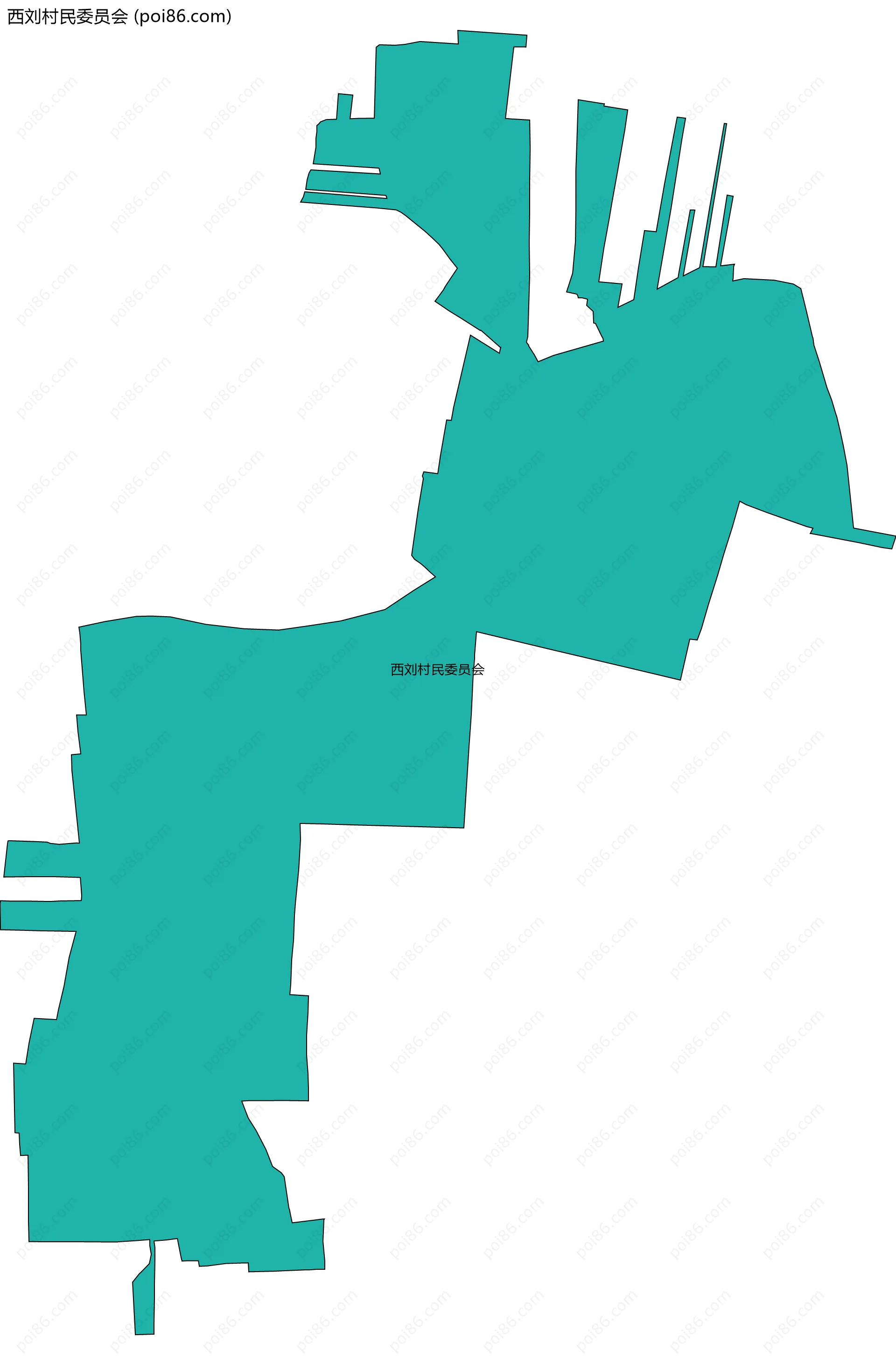 西刘村民委员会边界地图