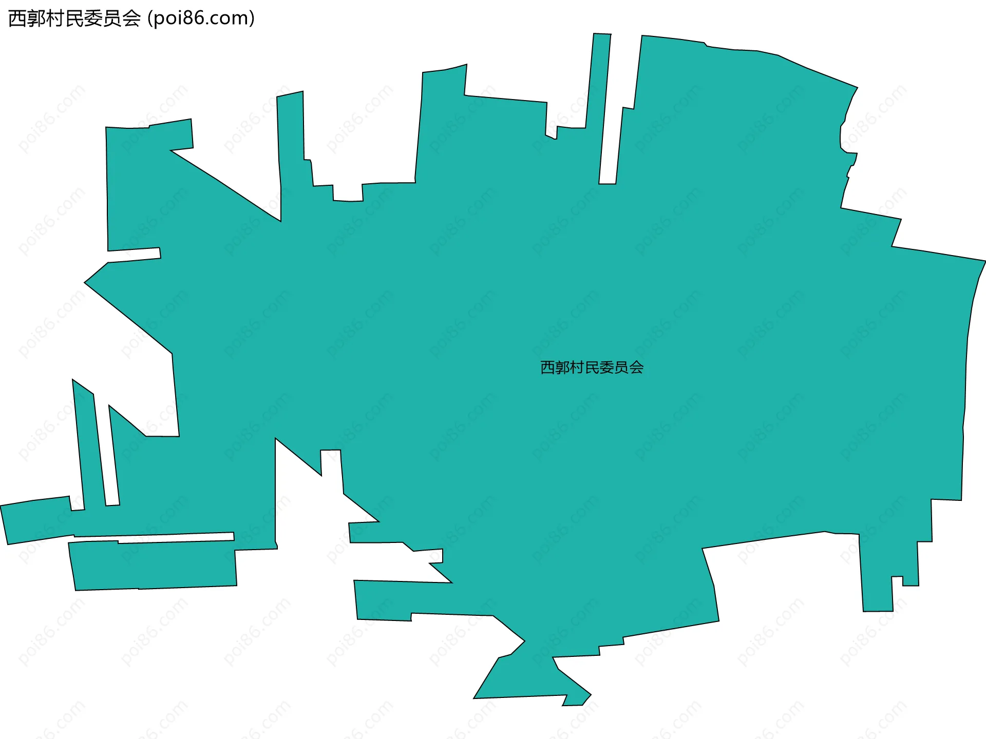 西郭村民委员会边界地图