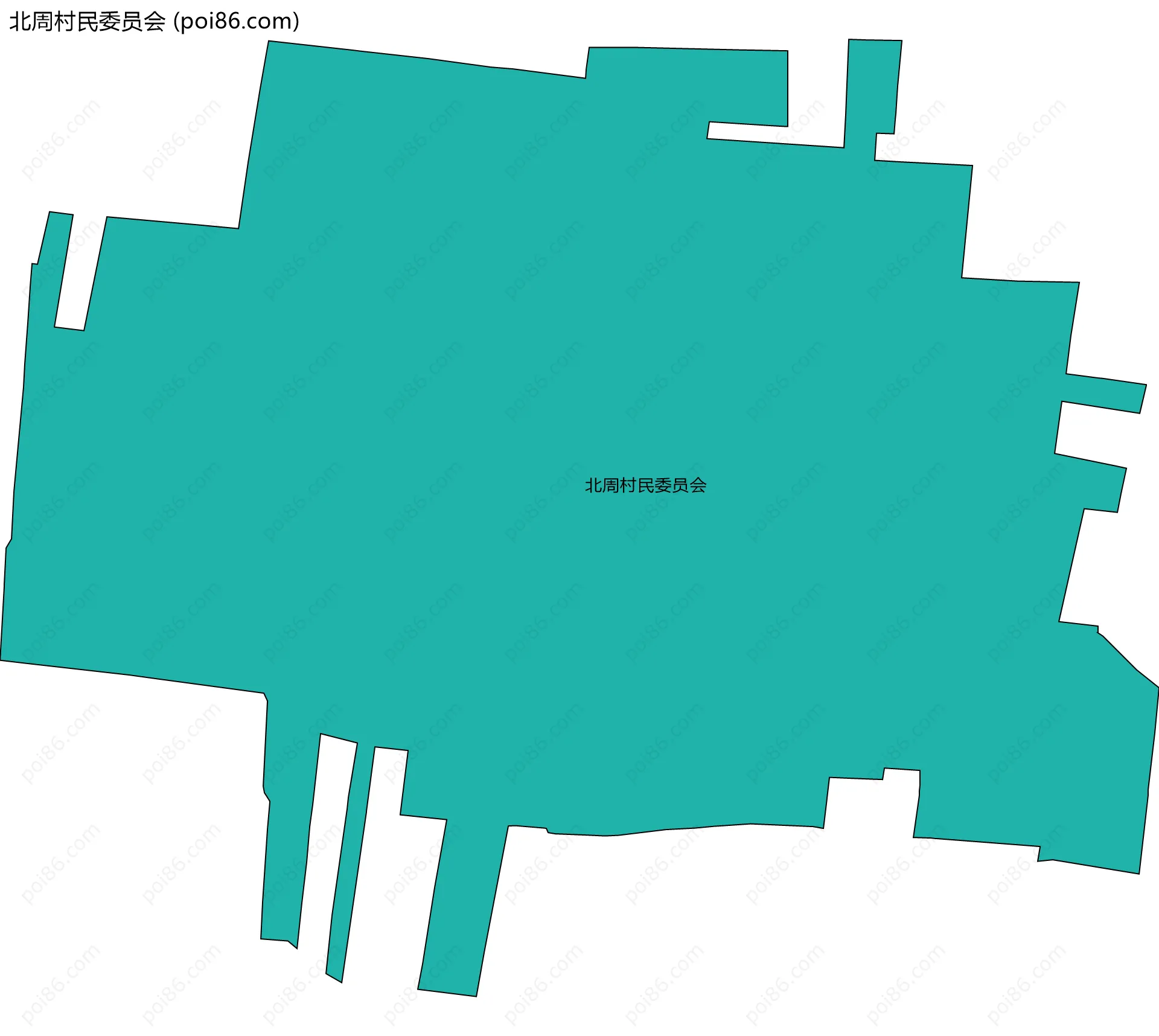 北周村民委员会边界地图