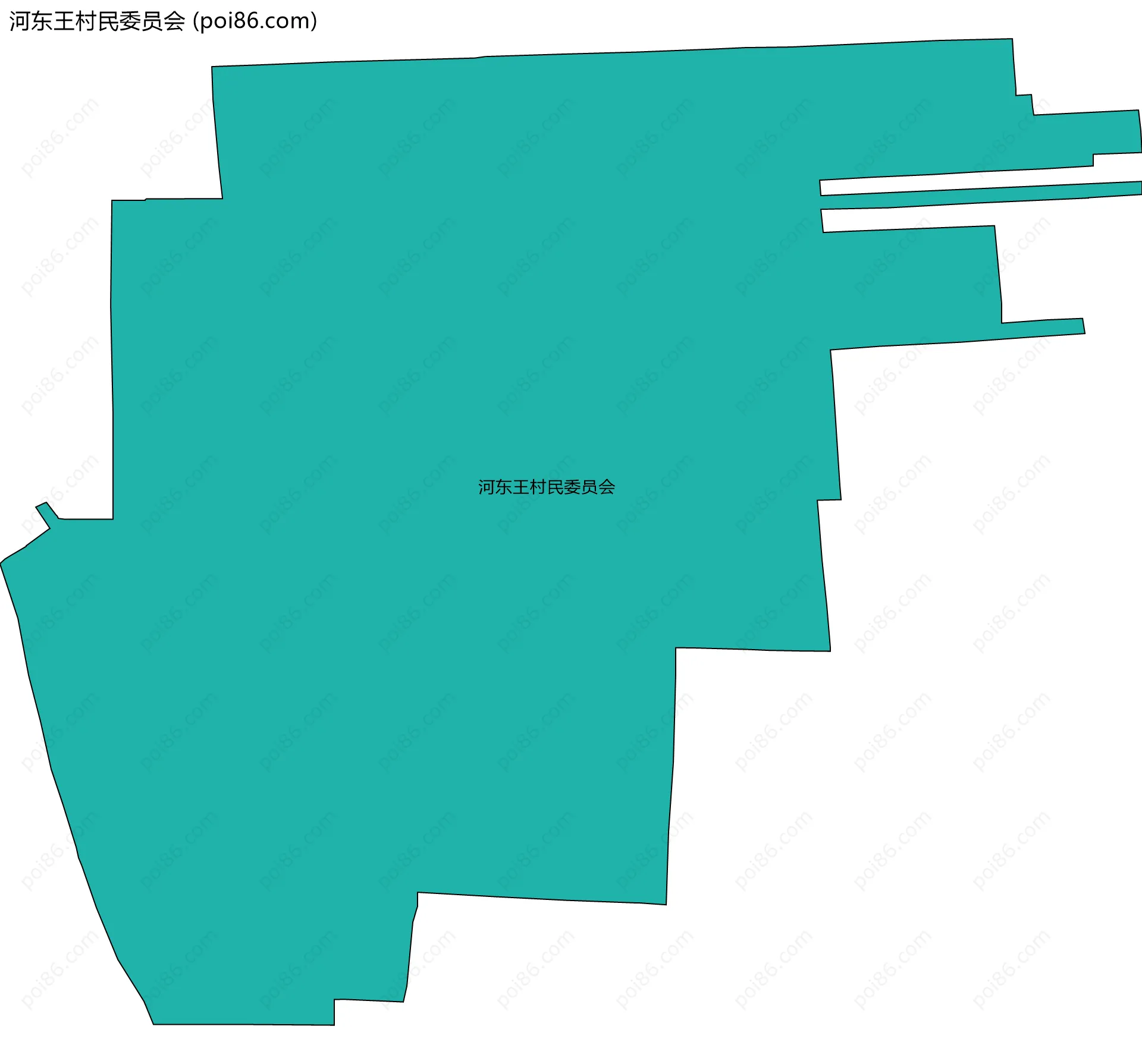 河东王村民委员会边界地图