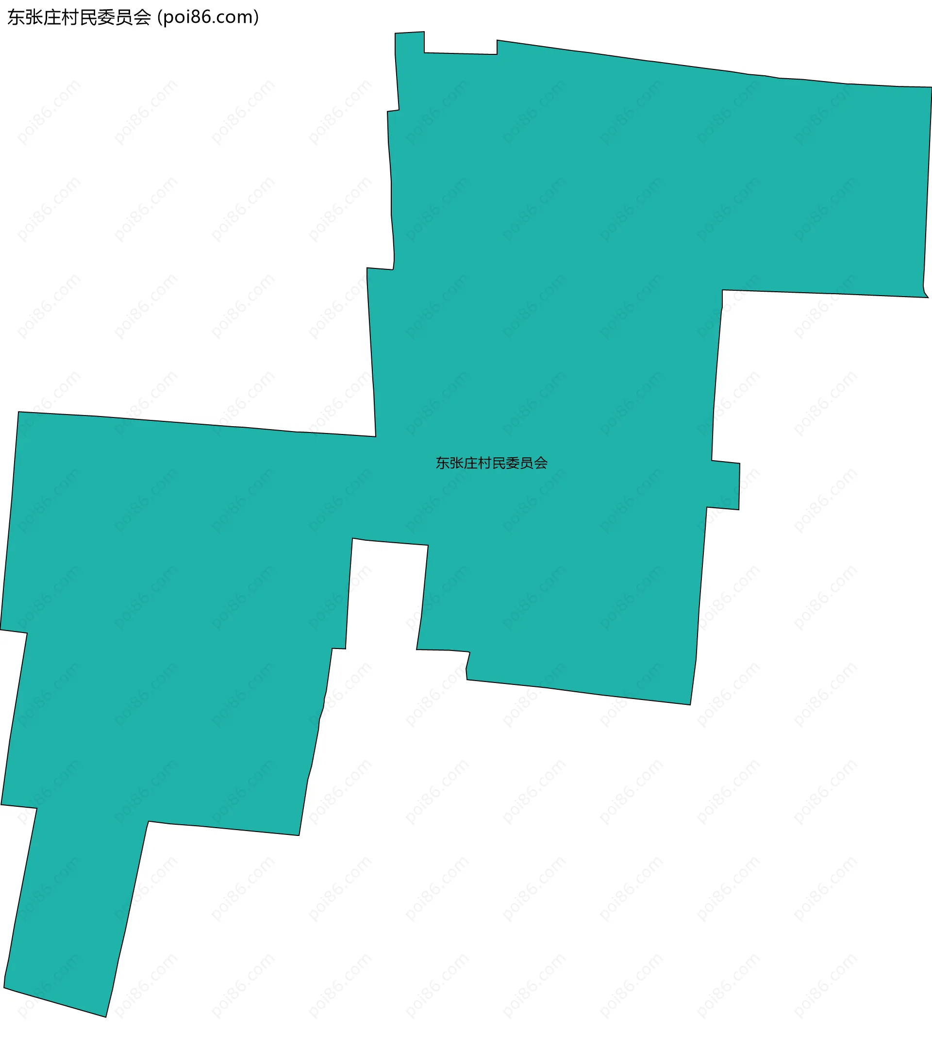 东张庄村民委员会边界地图