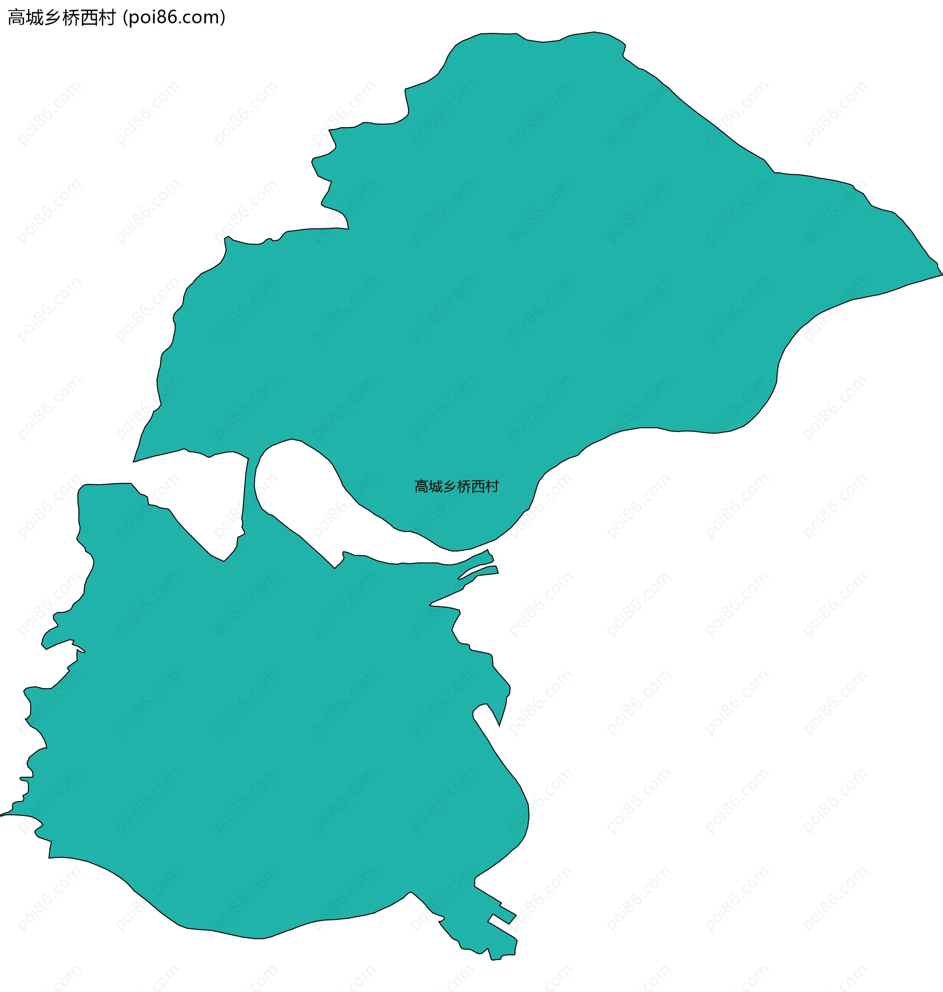 高城乡桥西村边界地图