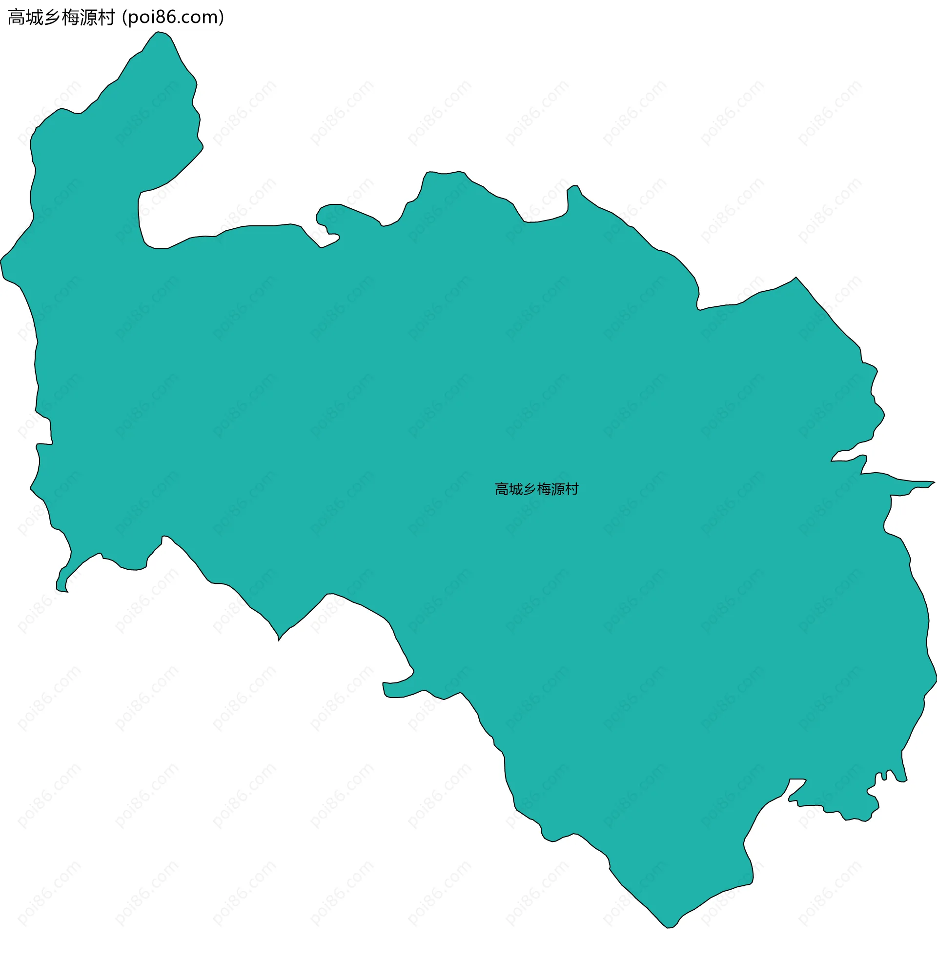 高城乡梅源村边界地图