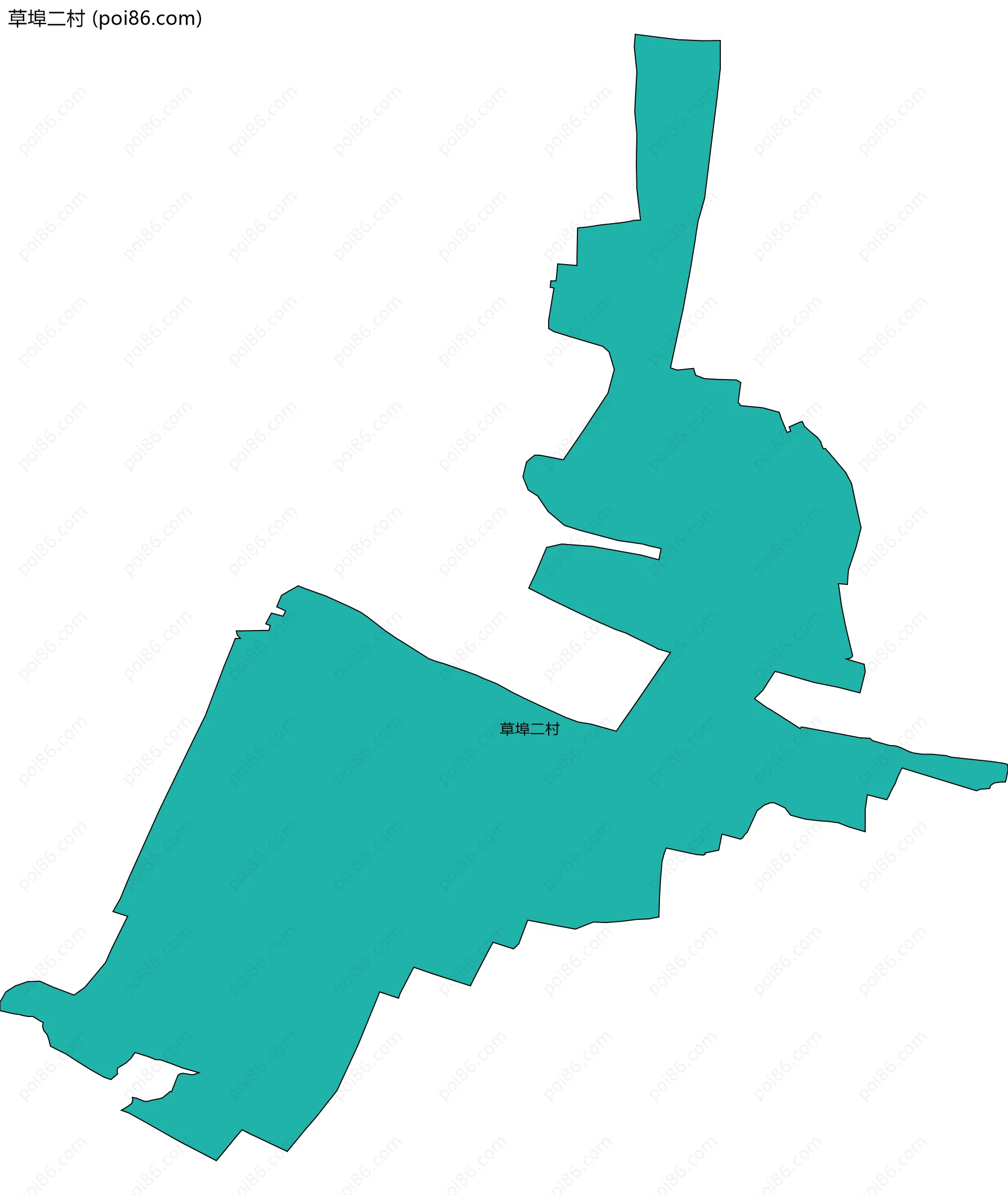 草埠二村边界地图