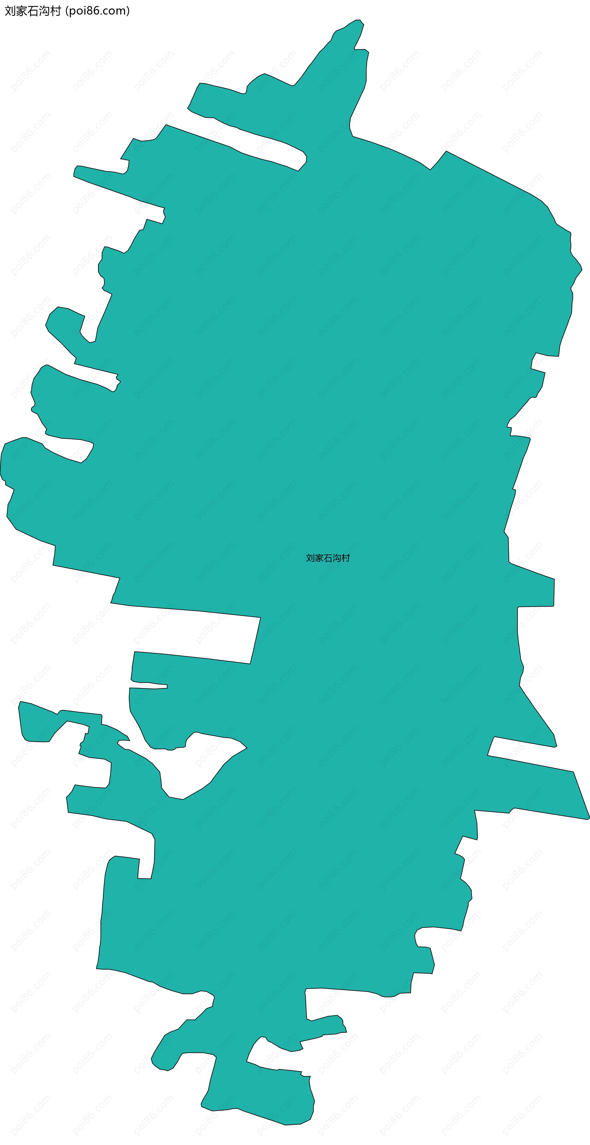 刘家石沟村边界地图
