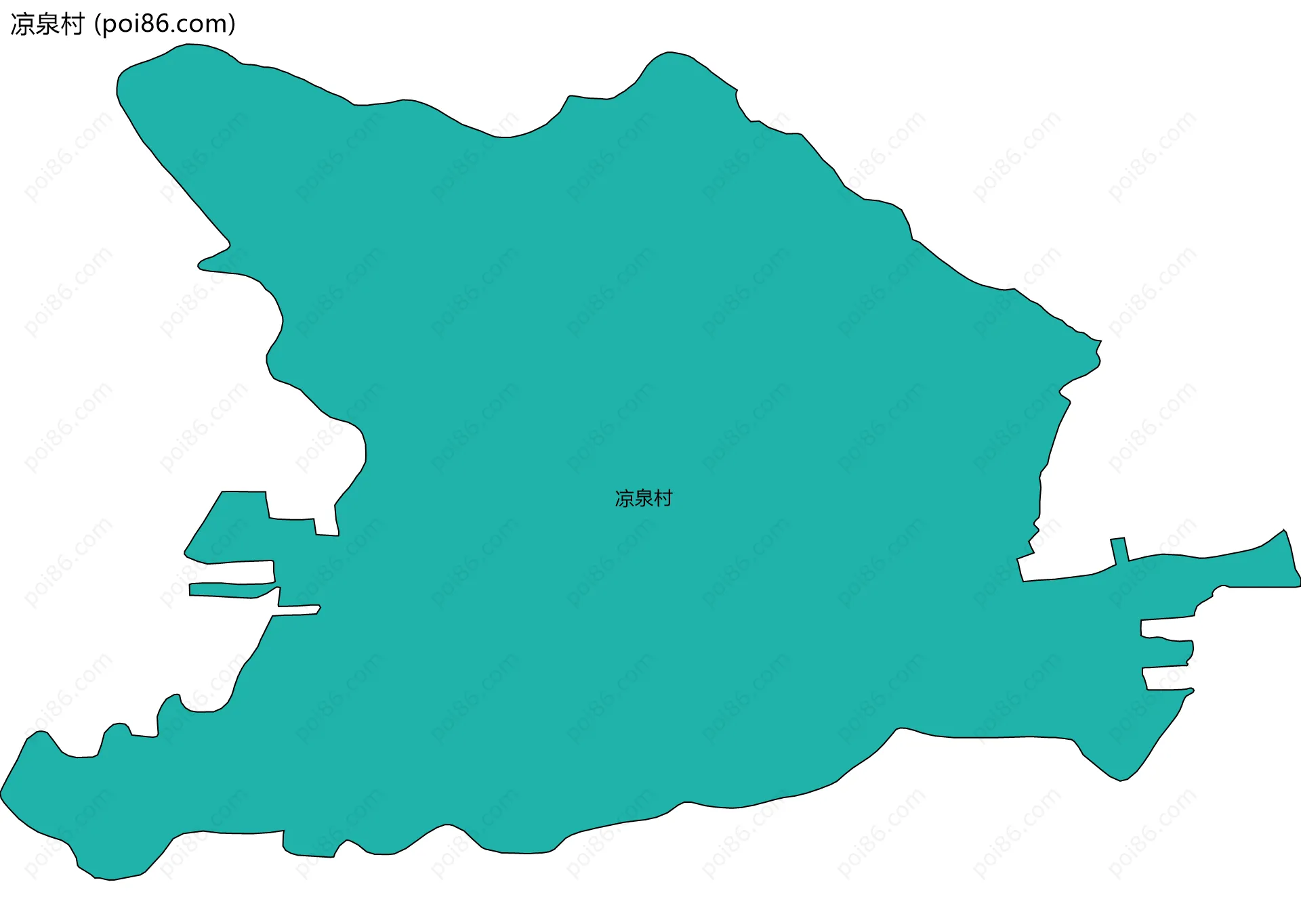 凉泉村边界地图