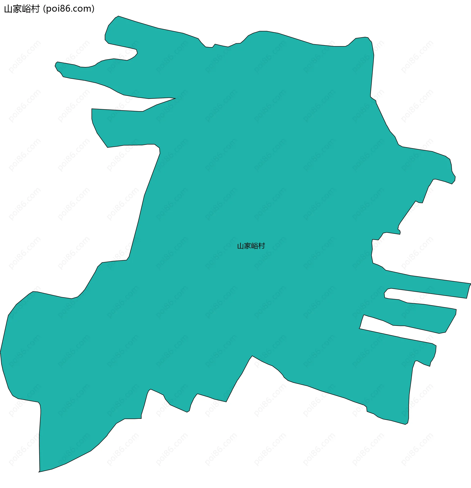 山家峪村边界地图