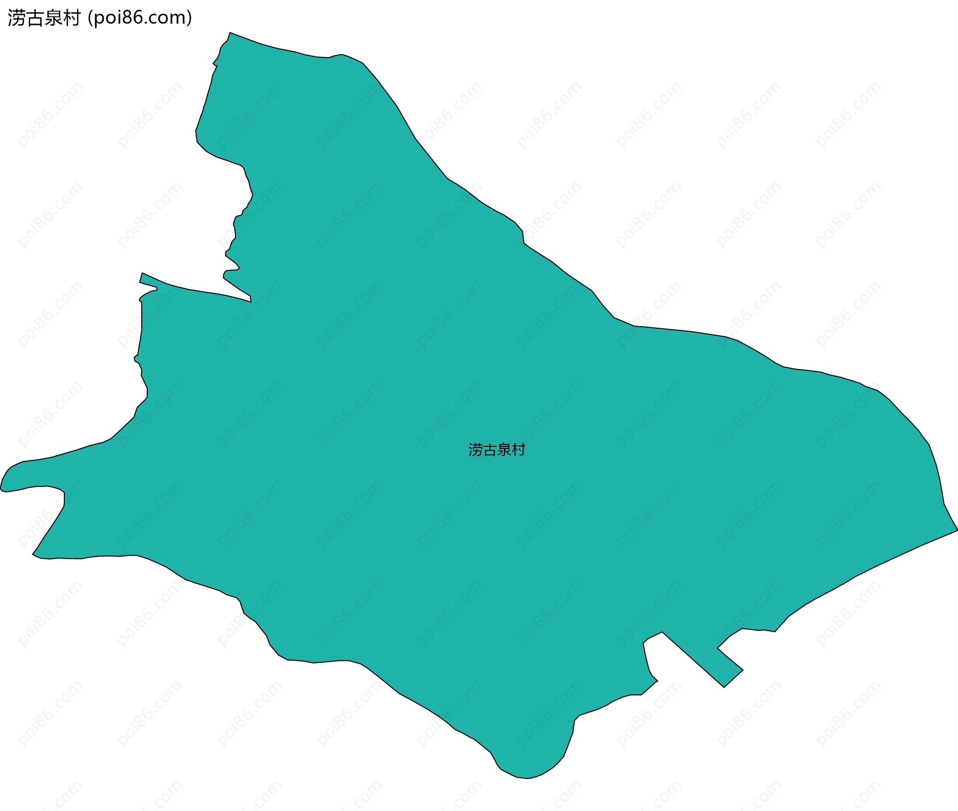 涝古泉村边界地图