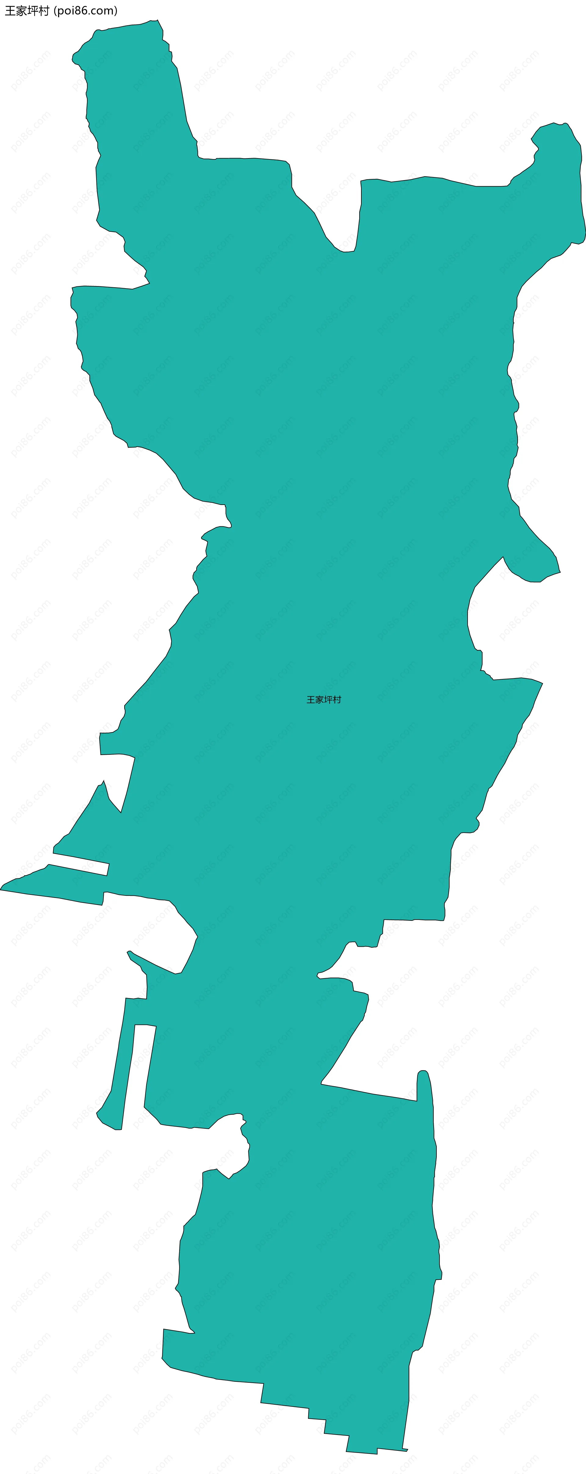 王家坪村边界地图