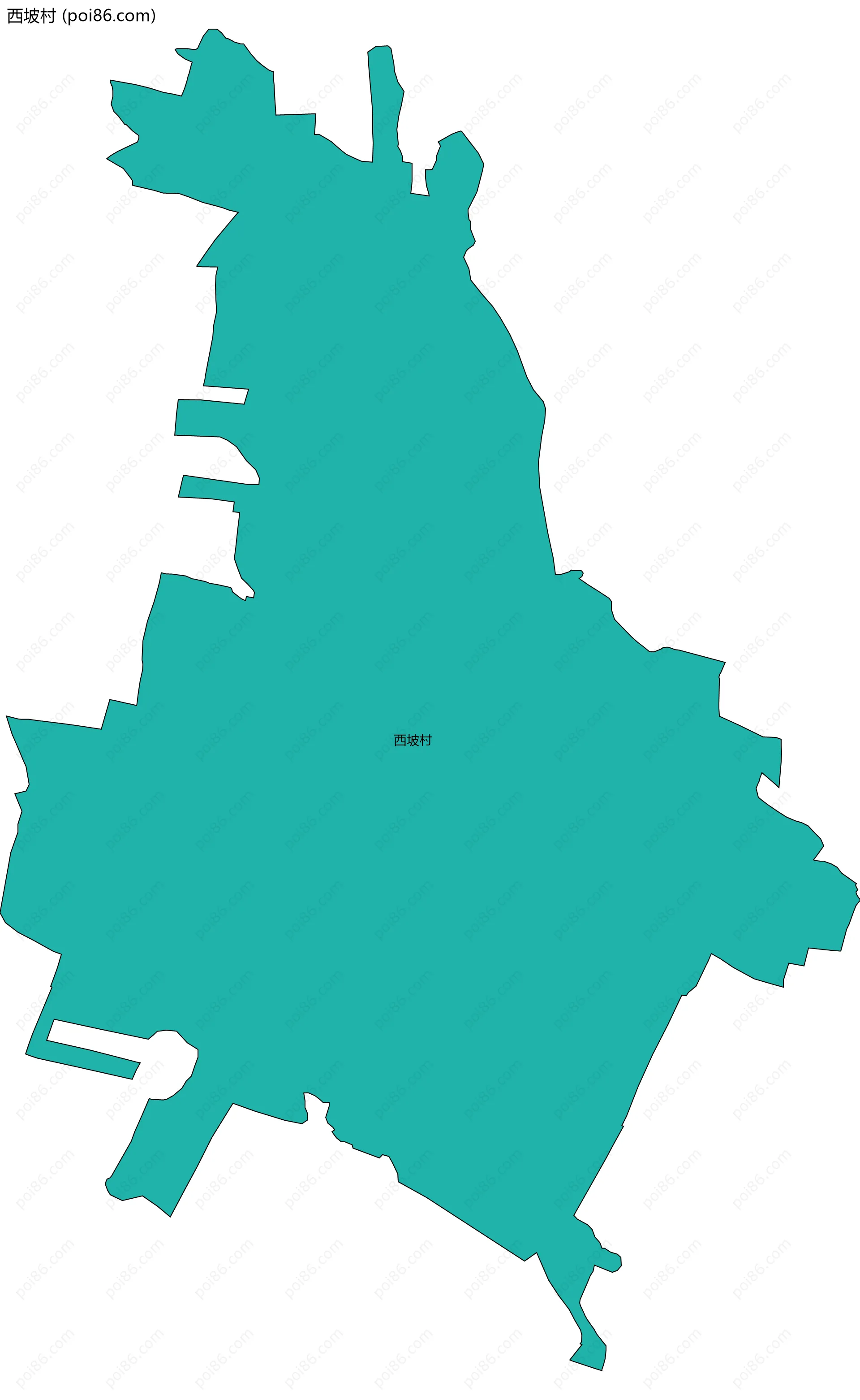西坡村边界地图