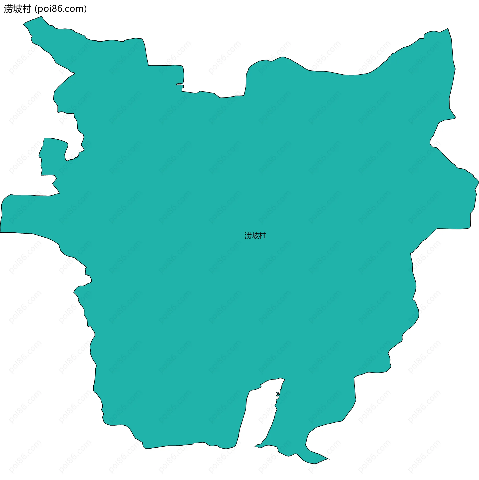 涝坡村边界地图