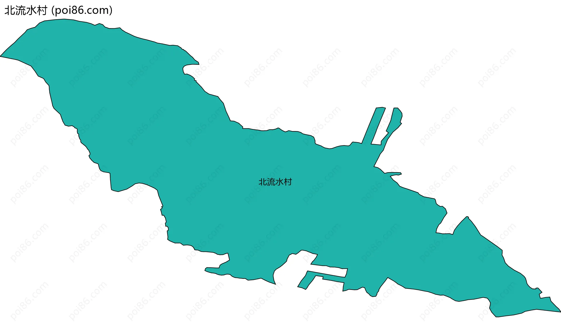 北流水村边界地图