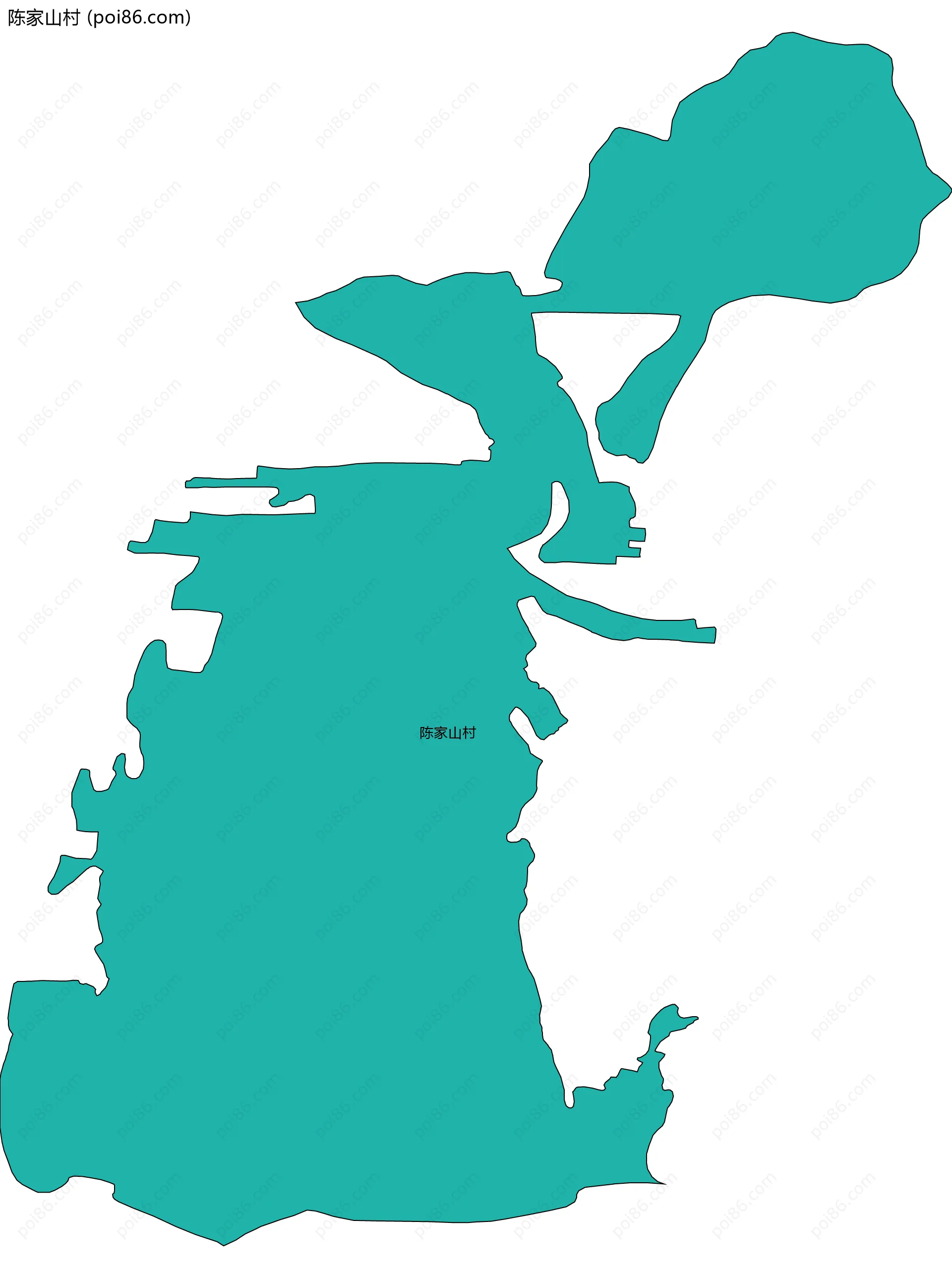 陈家山村边界地图