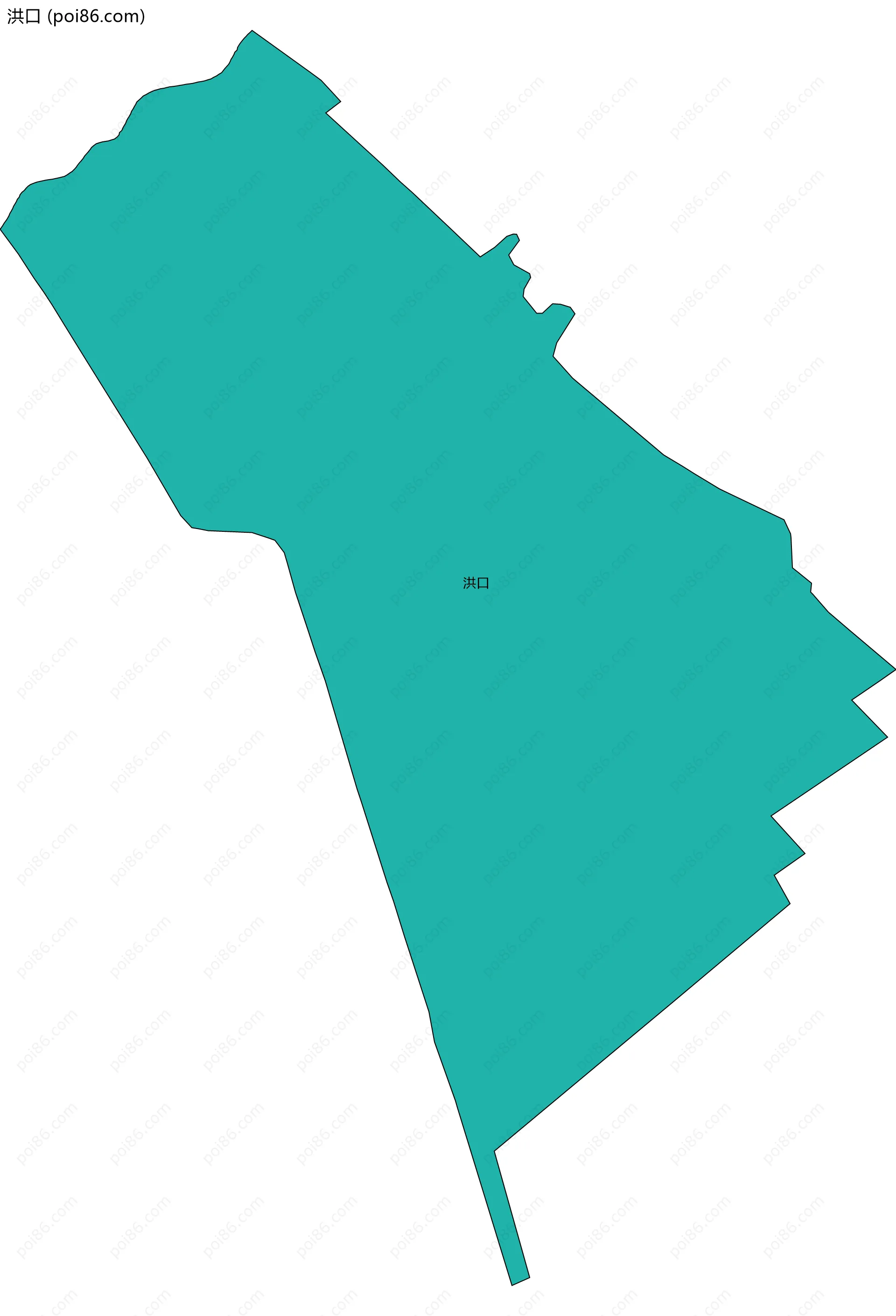 洪口边界地图