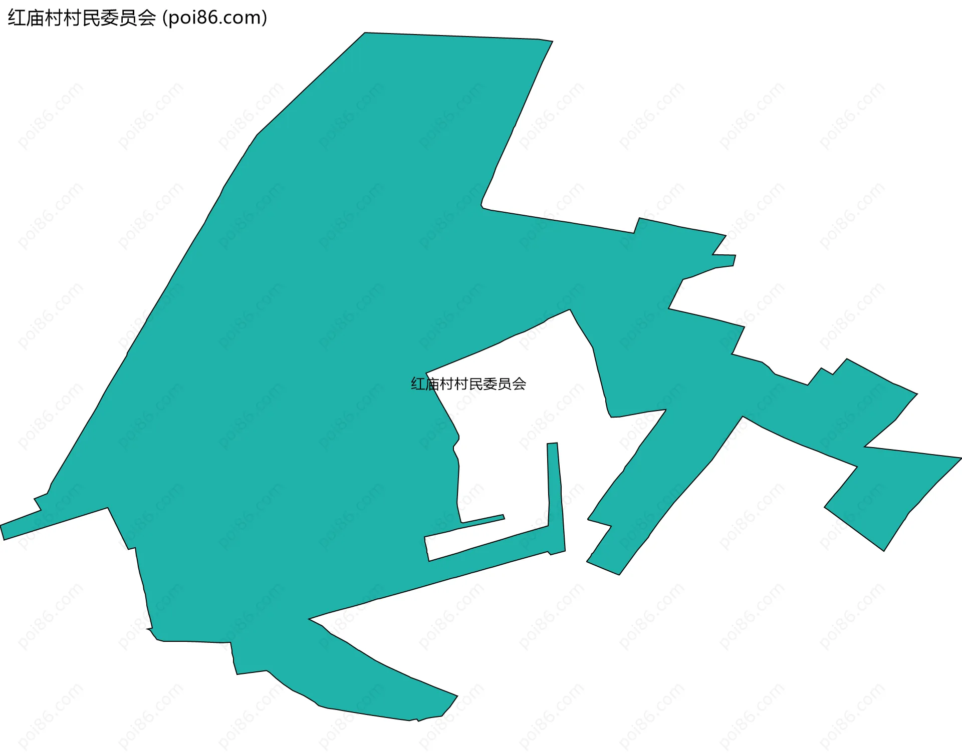红庙村村民委员会边界地图