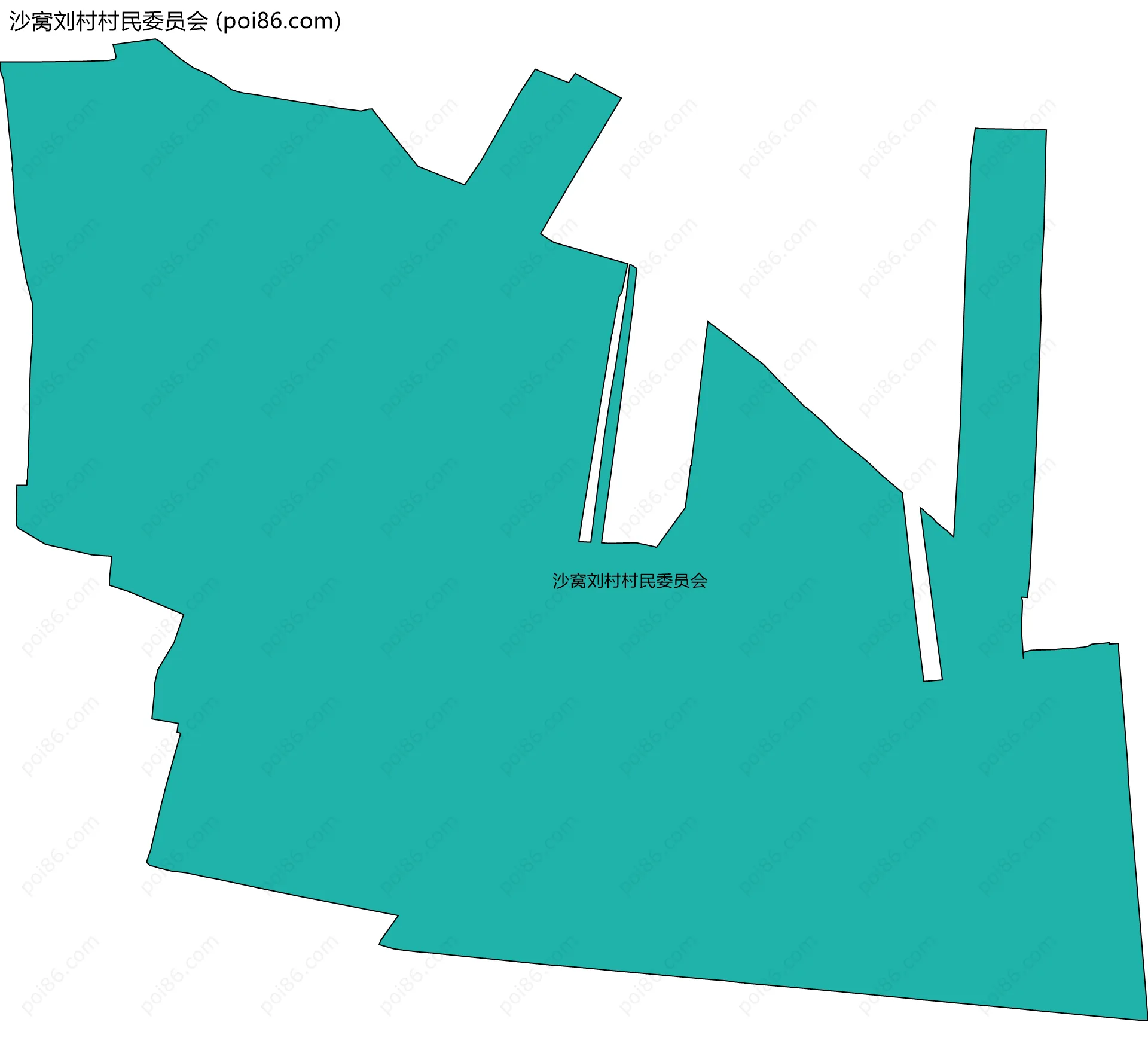 沙窝刘村村民委员会边界地图