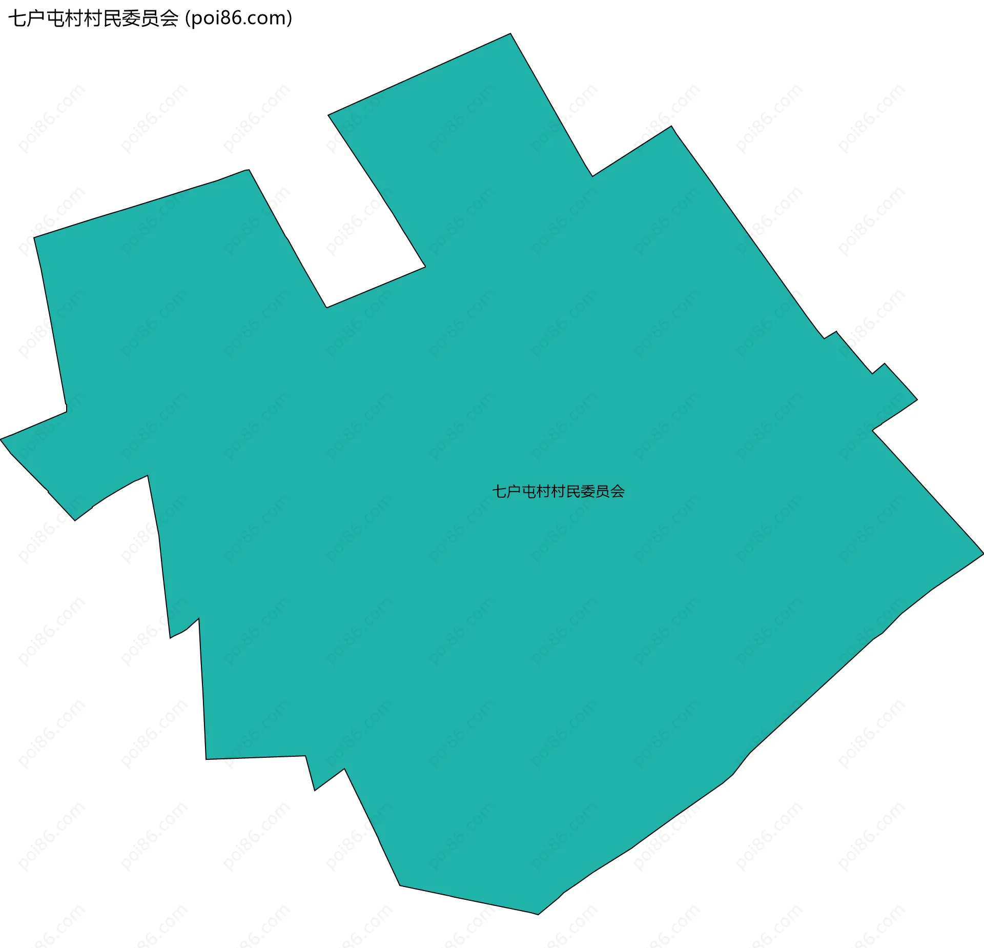七户屯村村民委员会边界地图