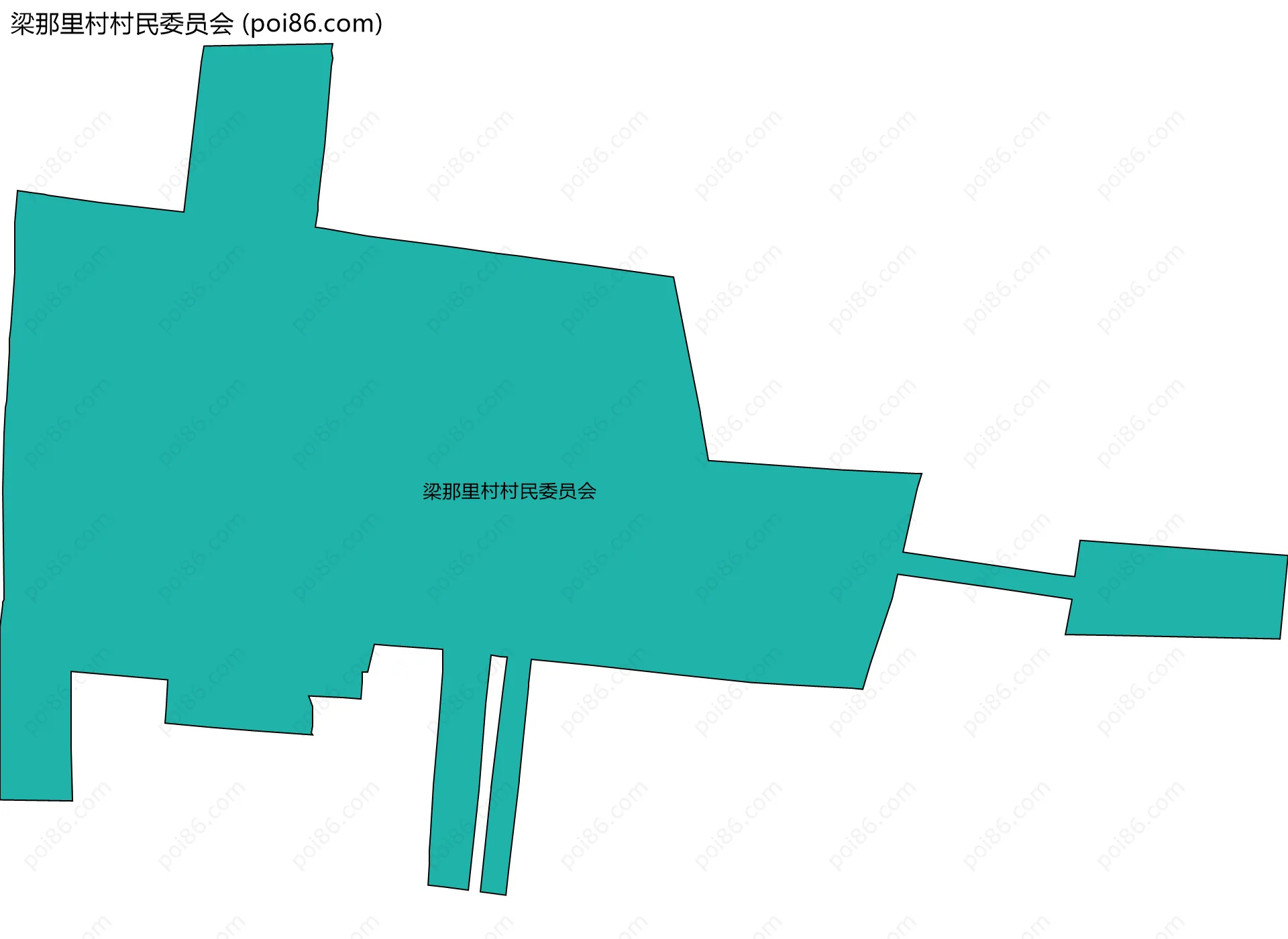 梁那里村村民委员会边界地图