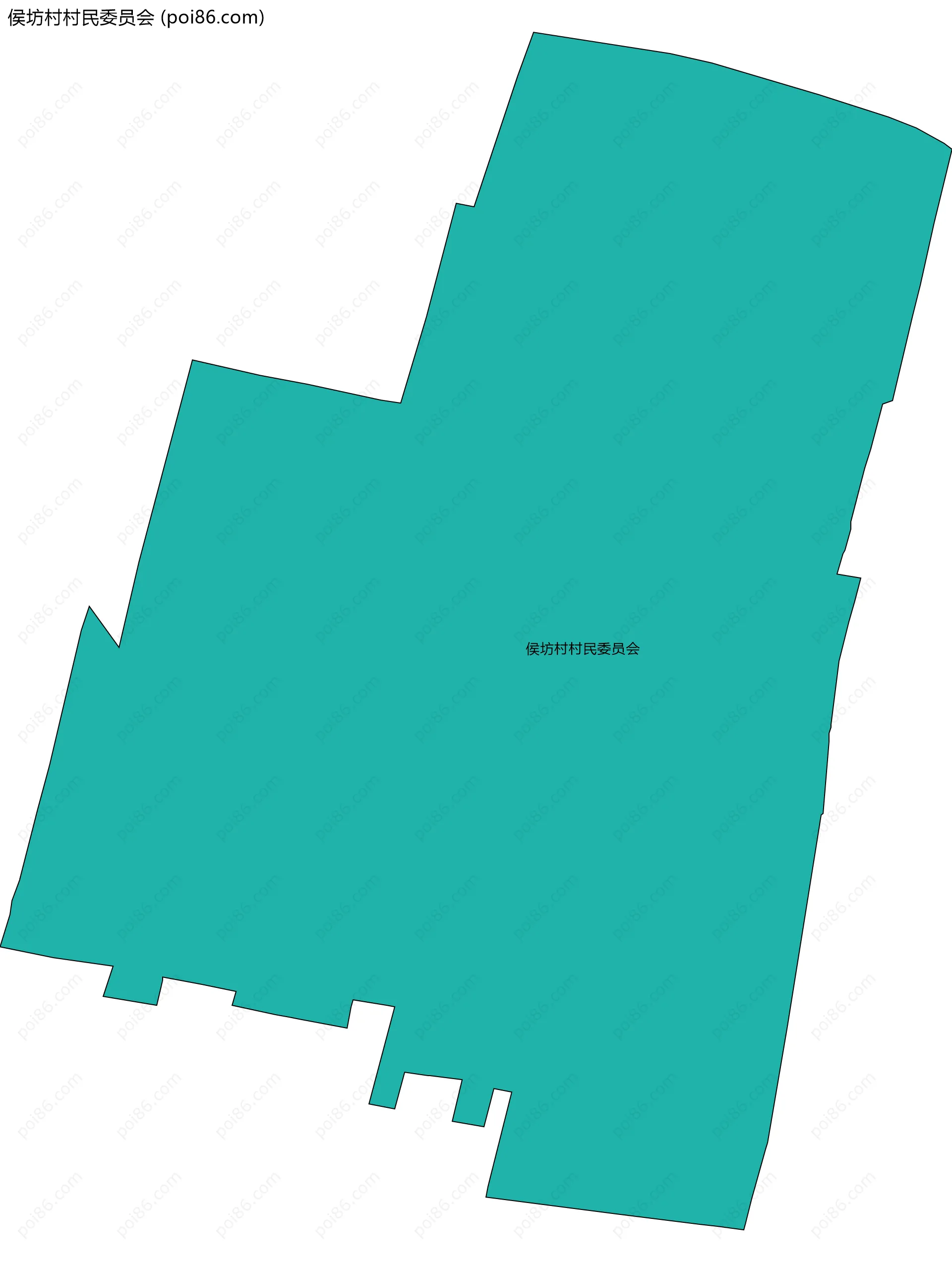 侯坊村村民委员会边界地图