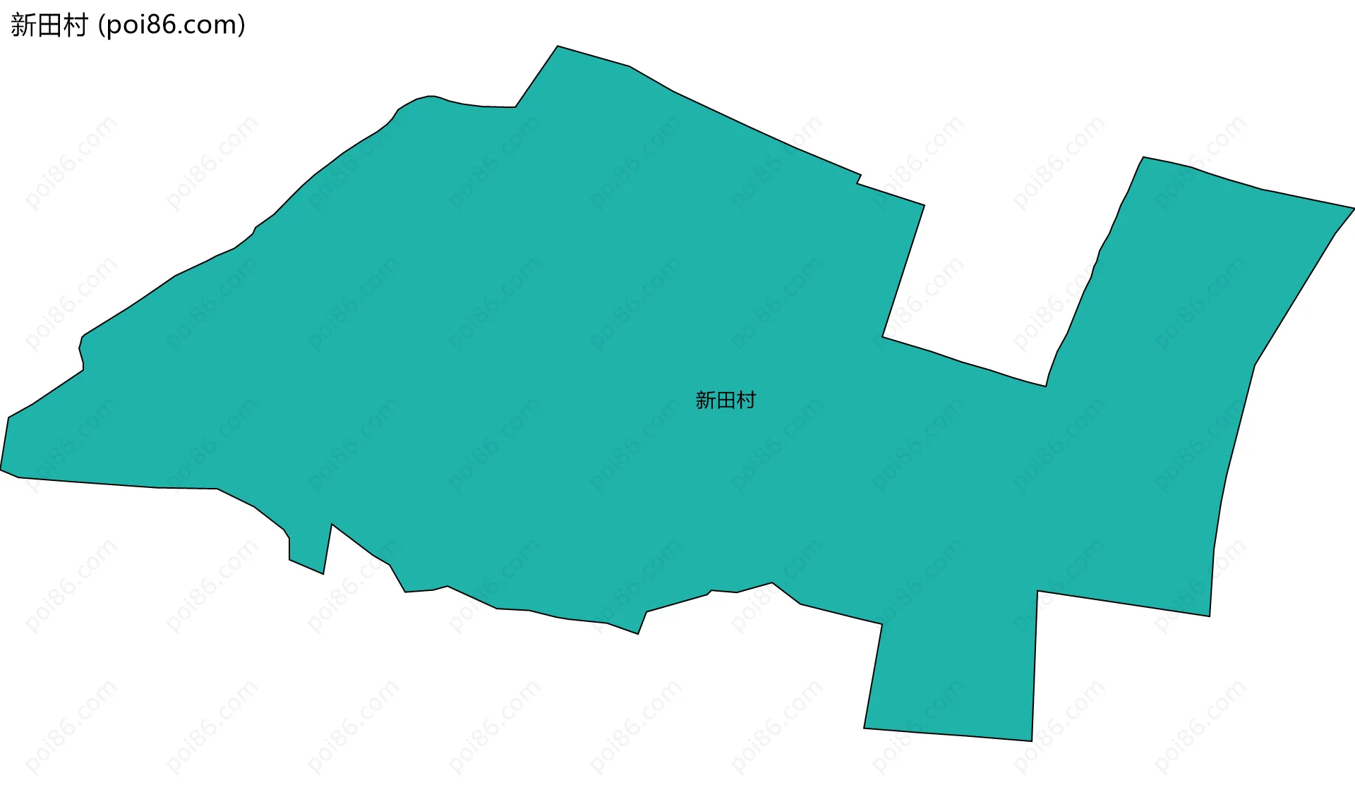 新田村边界地图