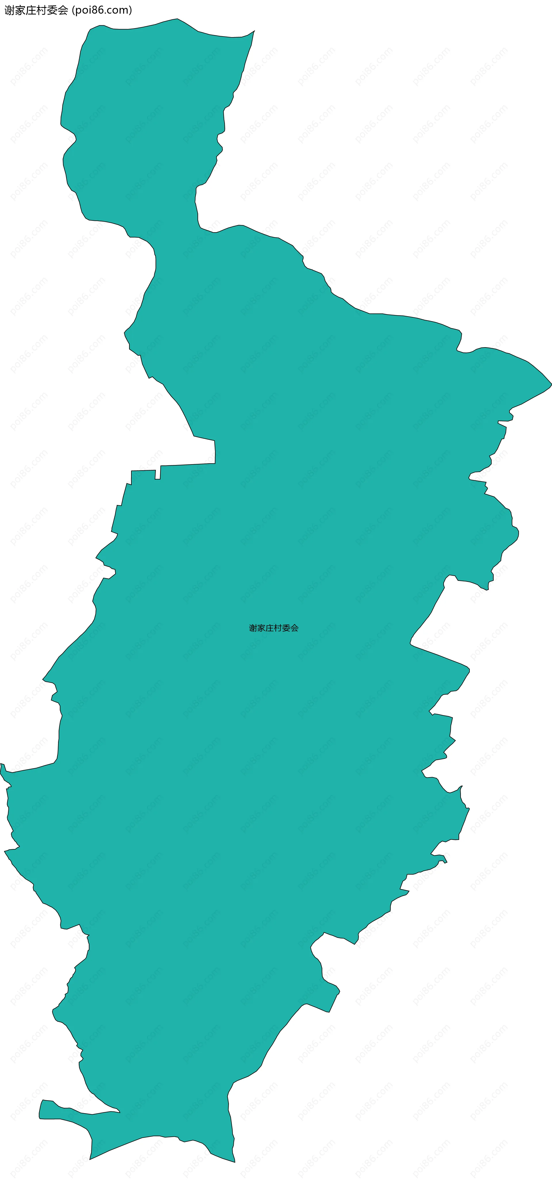 谢家庄村委会边界地图