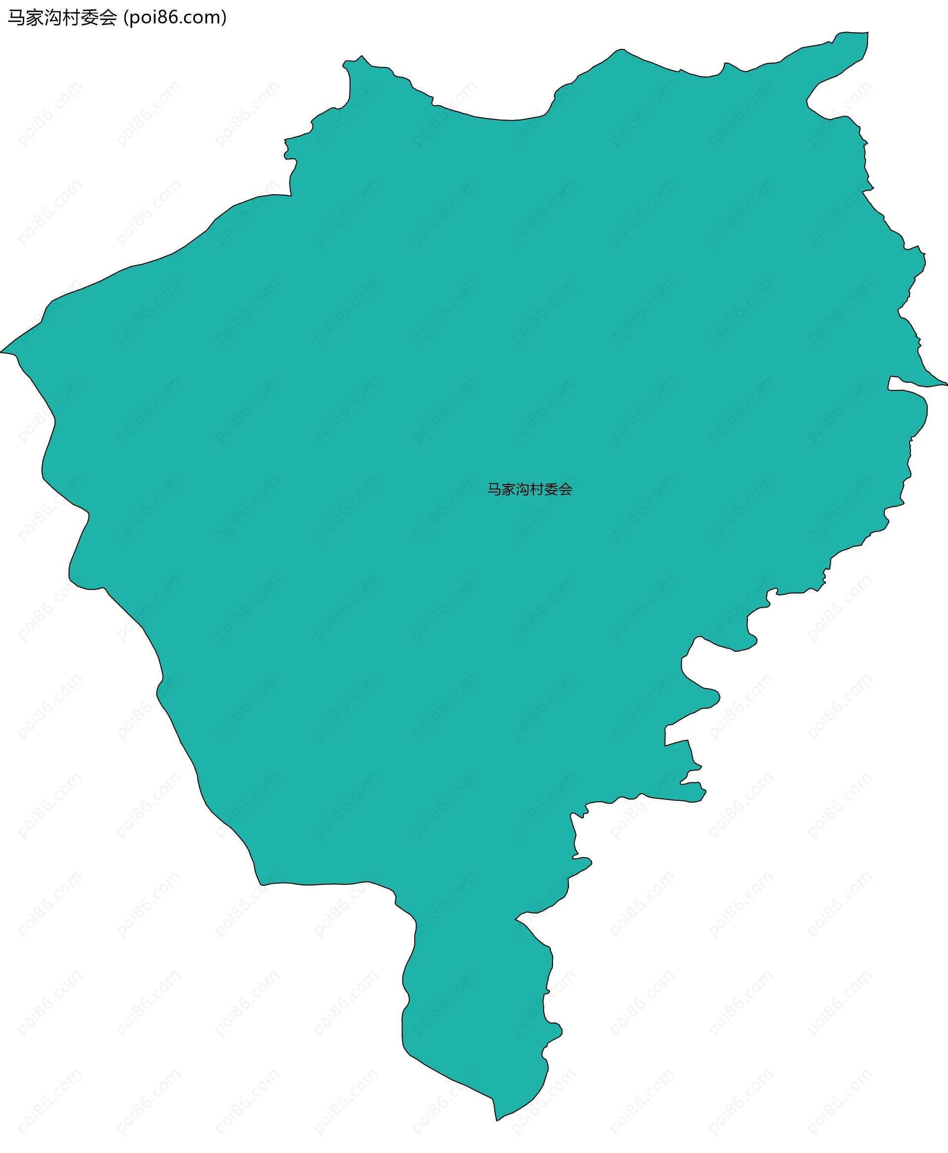 马家沟村委会边界地图