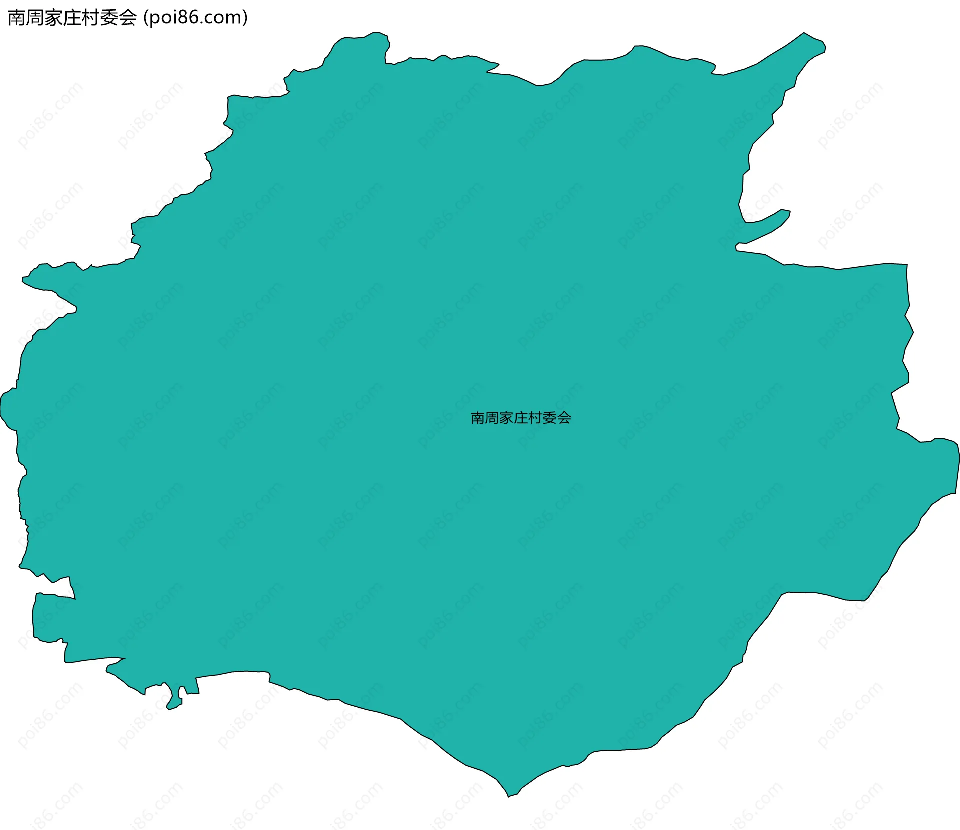 南周家庄村委会边界地图