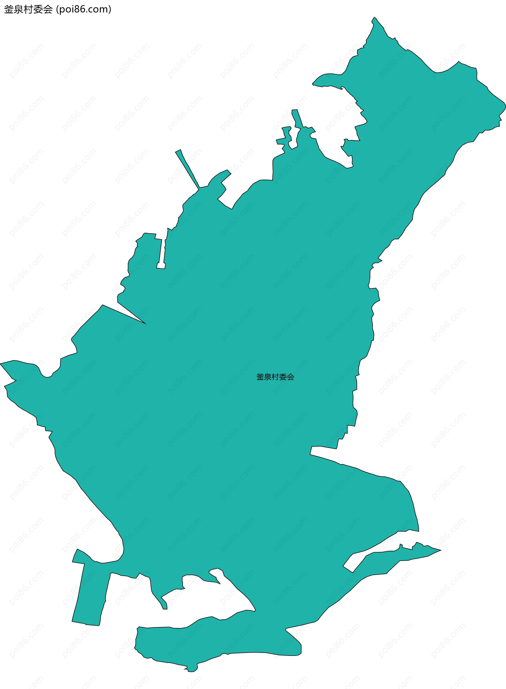 釜泉村委会边界地图