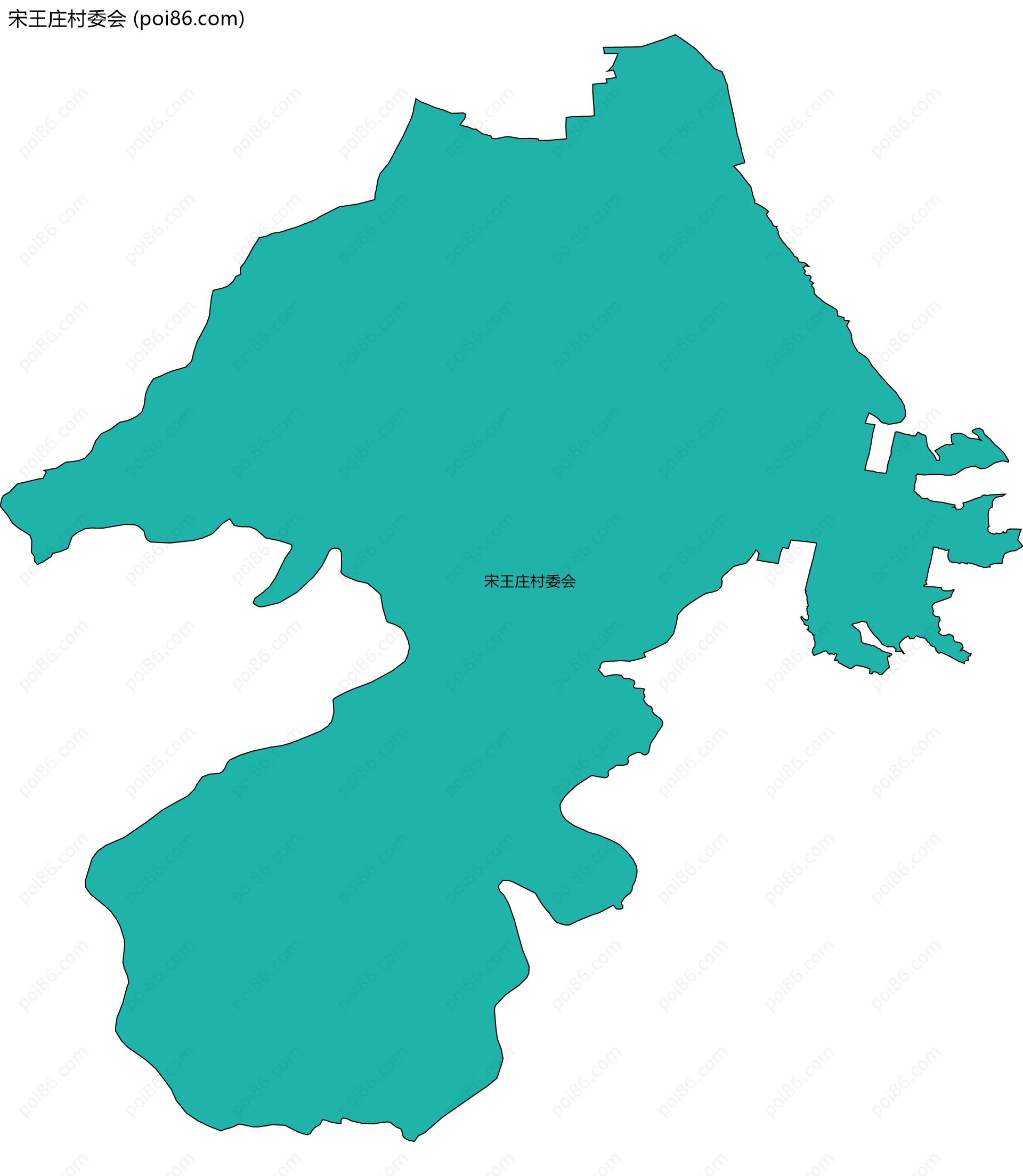 宋王庄村委会边界地图