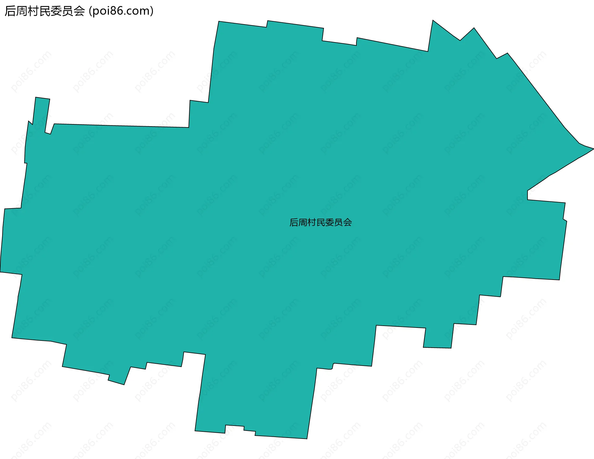 后周村民委员会边界地图