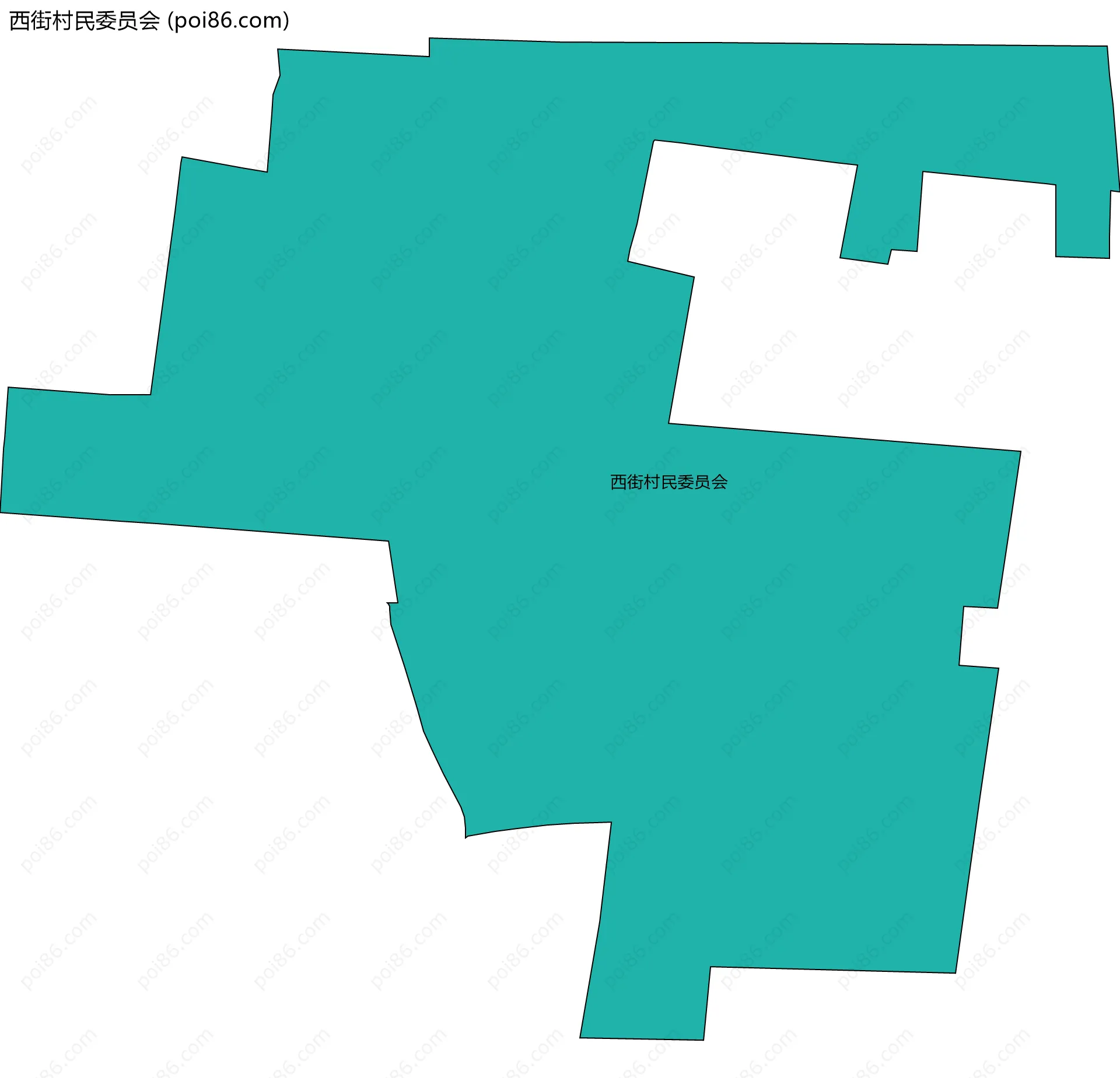 西街村民委员会边界地图