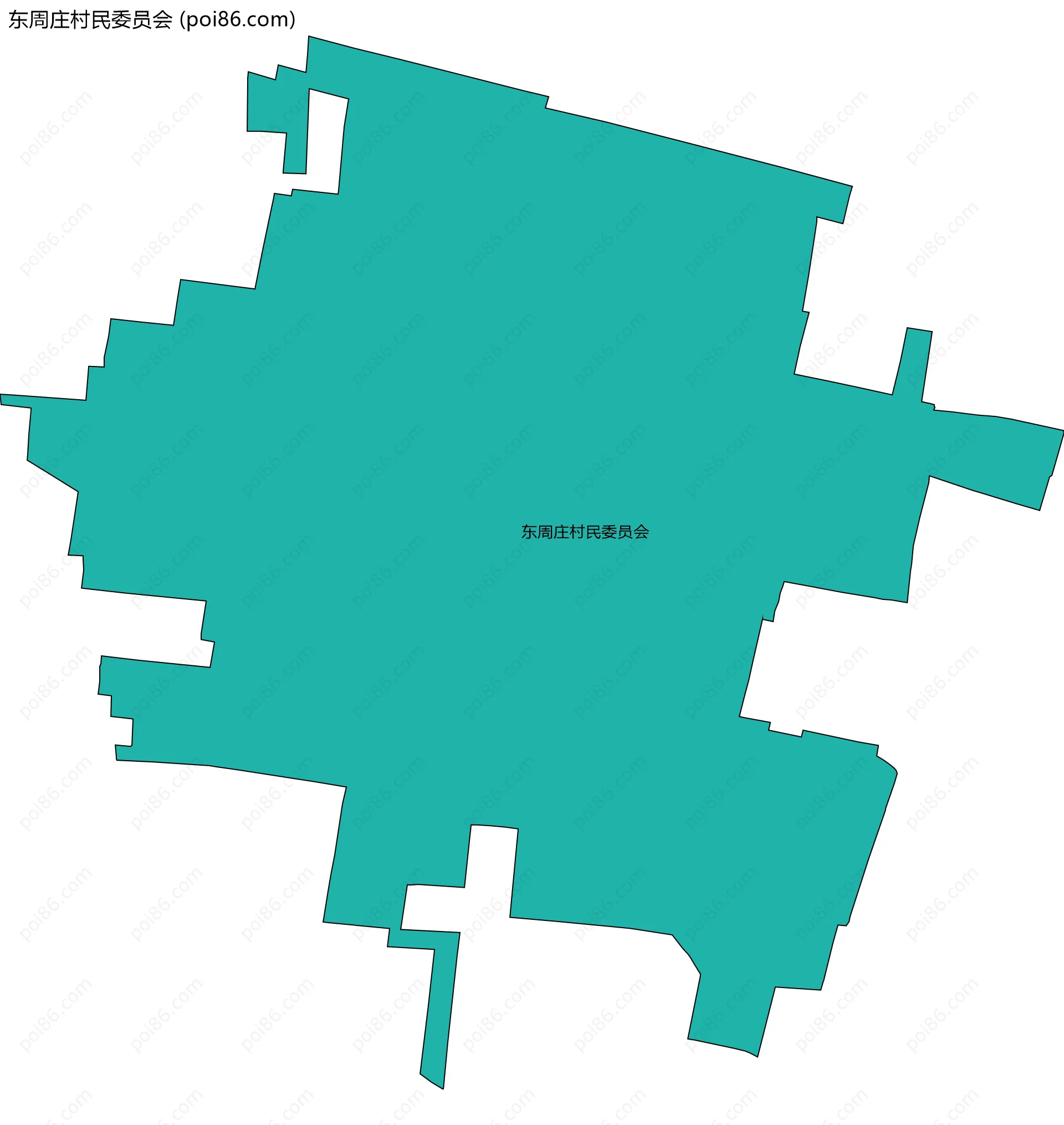 东周庄村民委员会边界地图