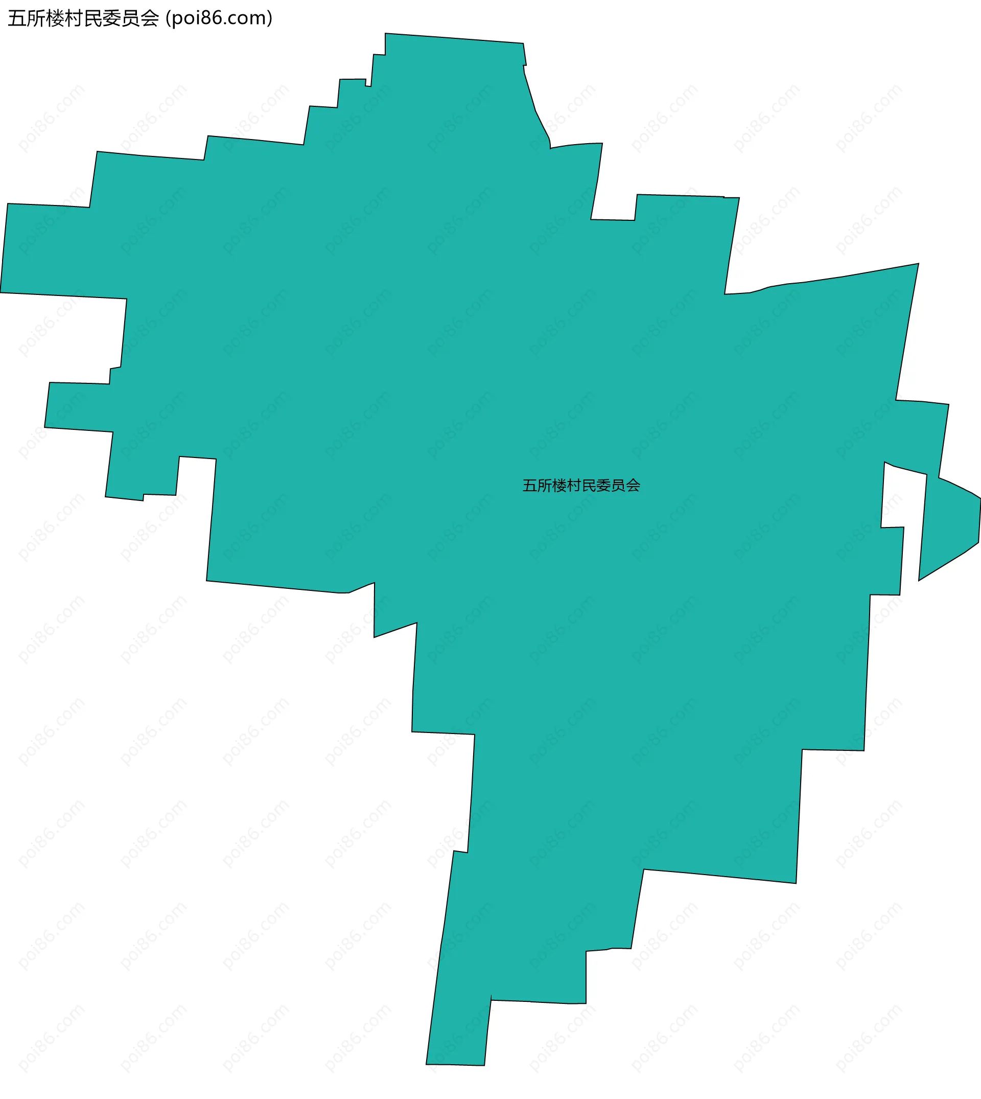 五所楼村民委员会边界地图