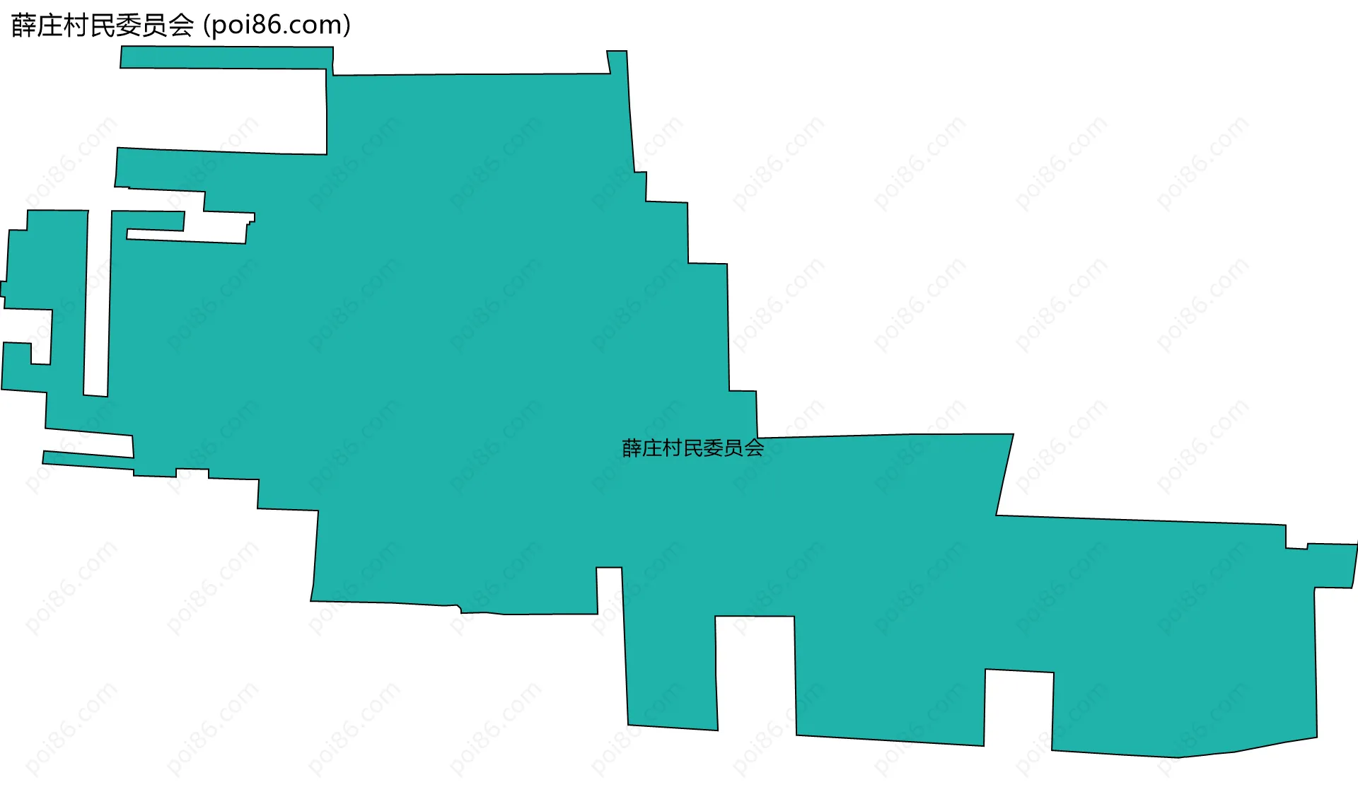 薛庄村民委员会边界地图
