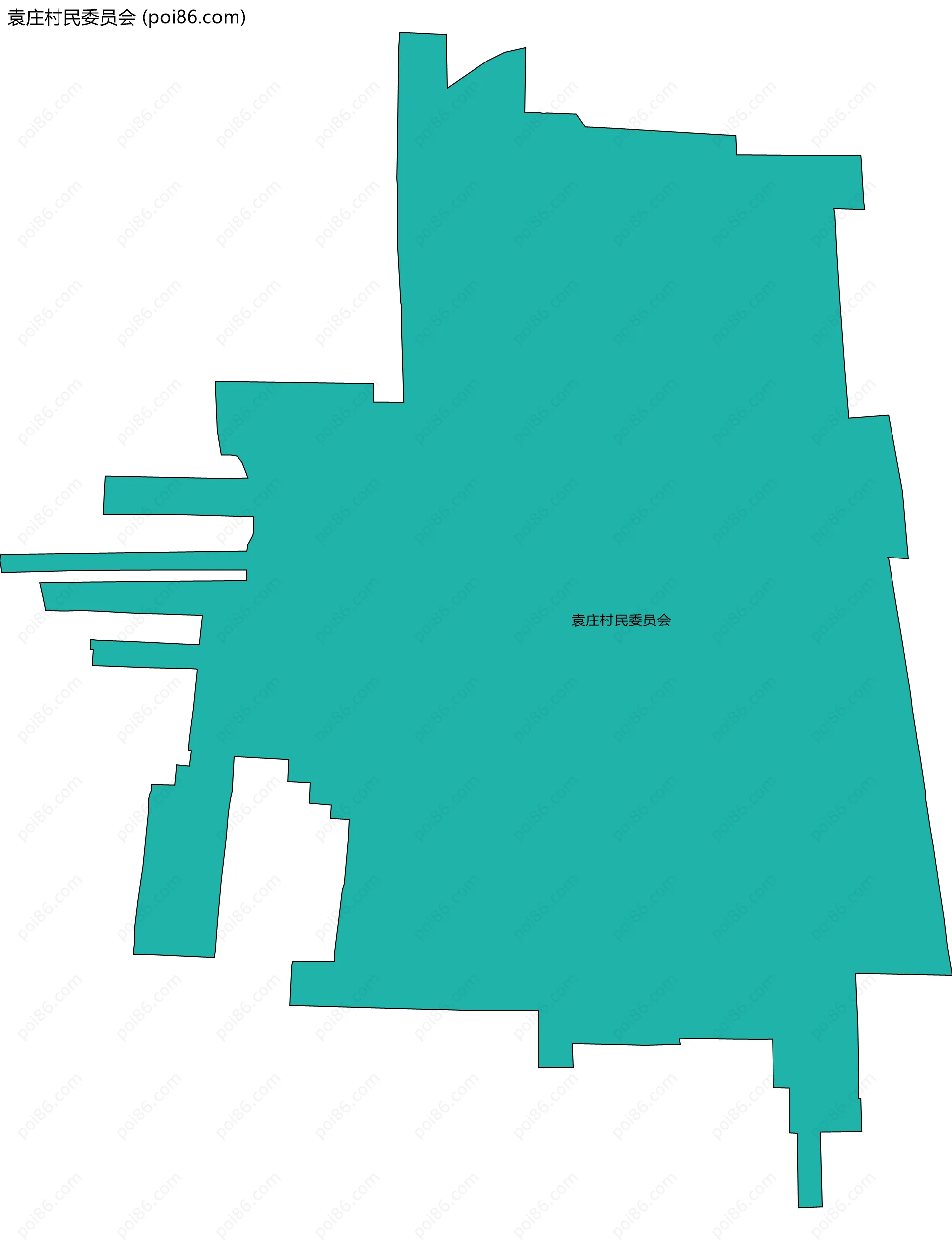 袁庄村民委员会边界地图