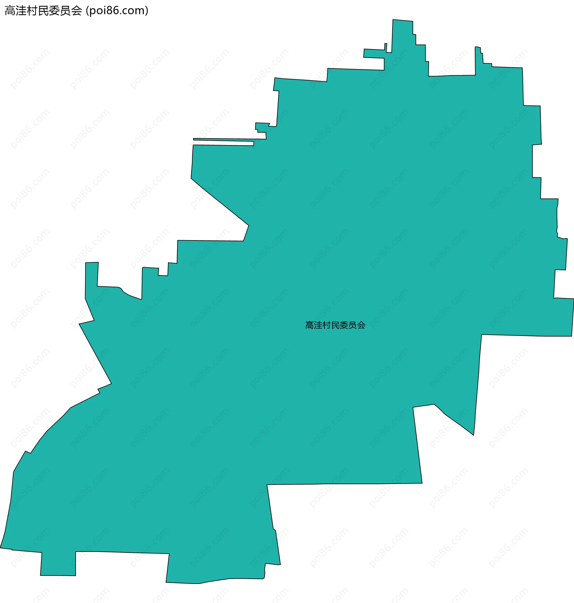 高洼村民委员会边界地图