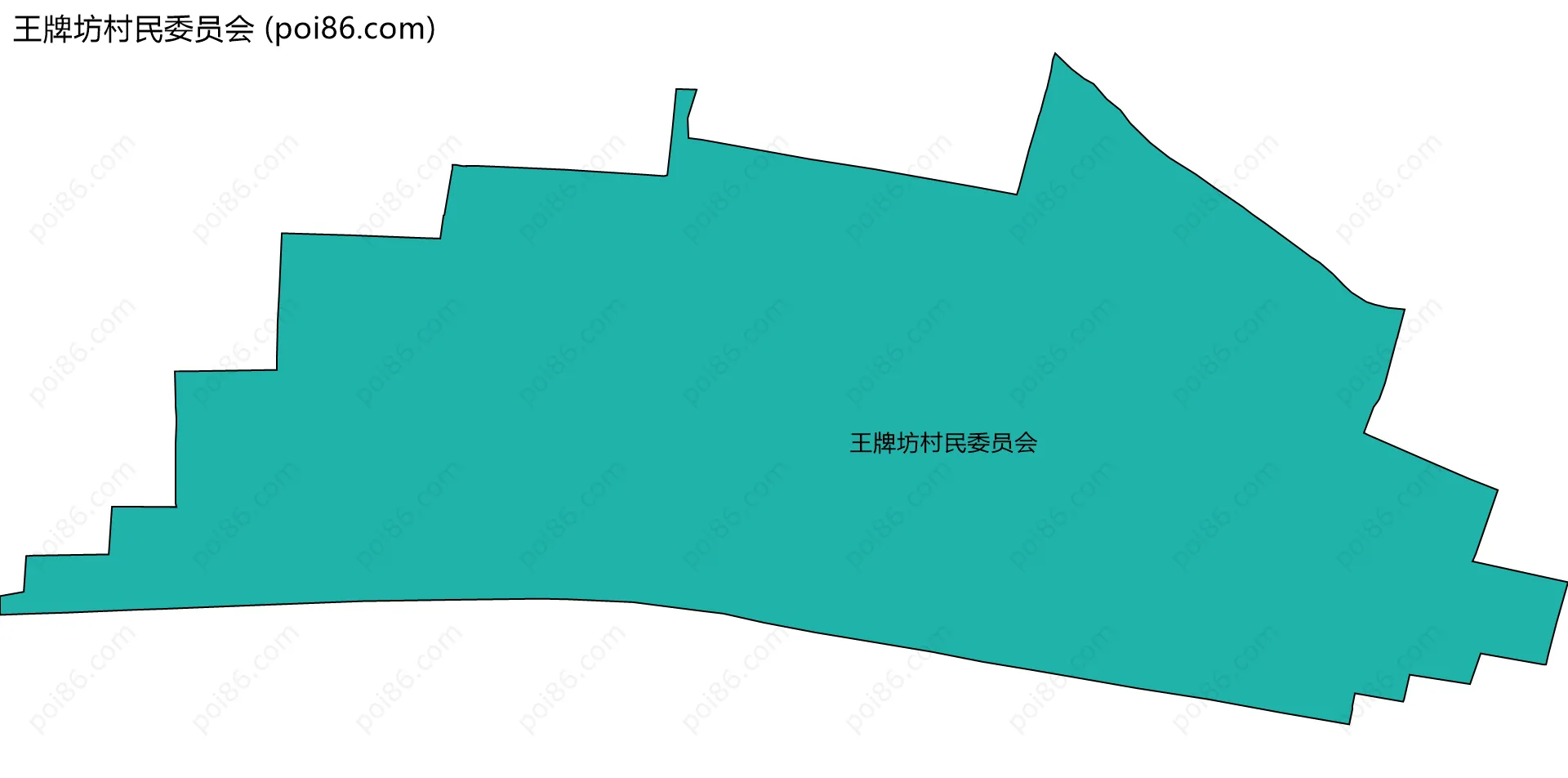 王牌坊村民委员会边界地图