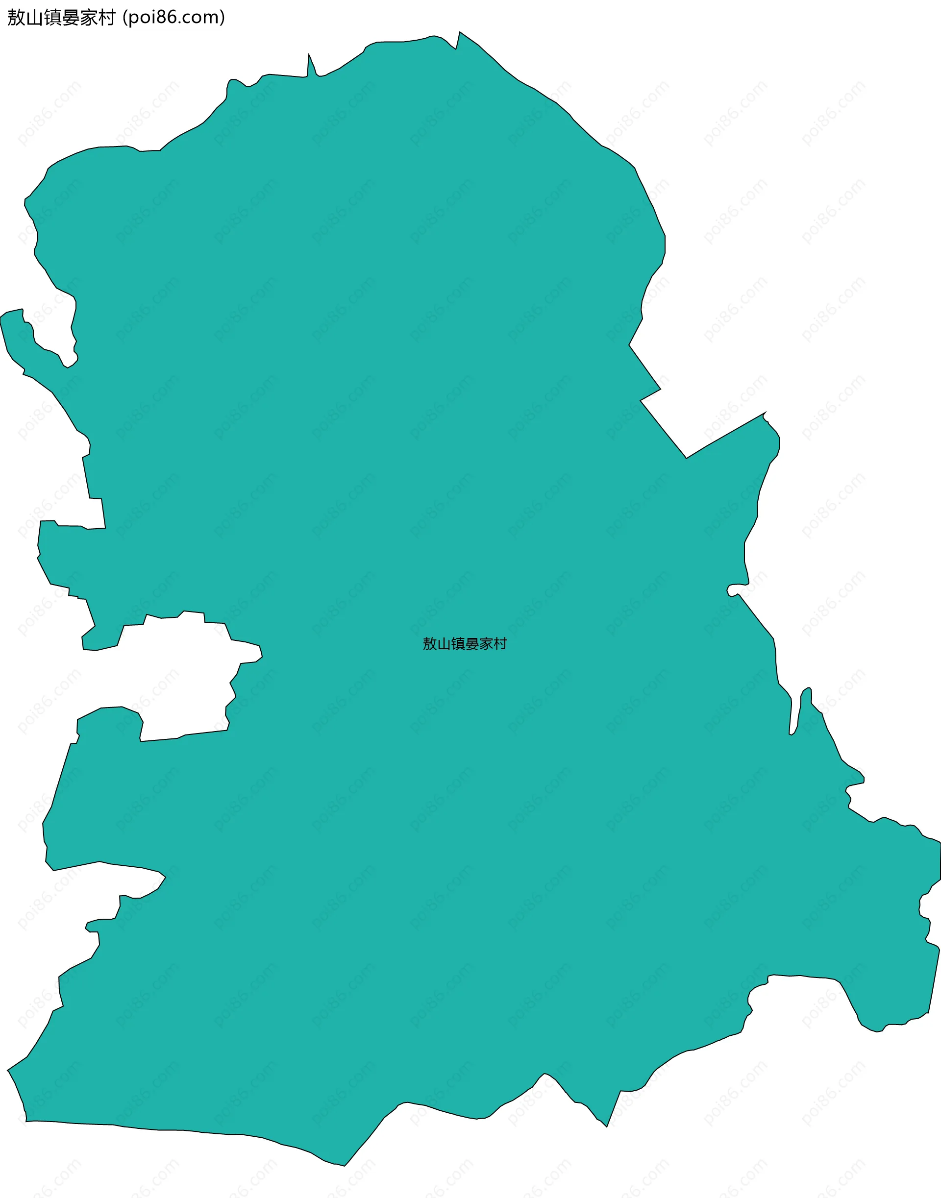 敖山镇晏家村边界地图